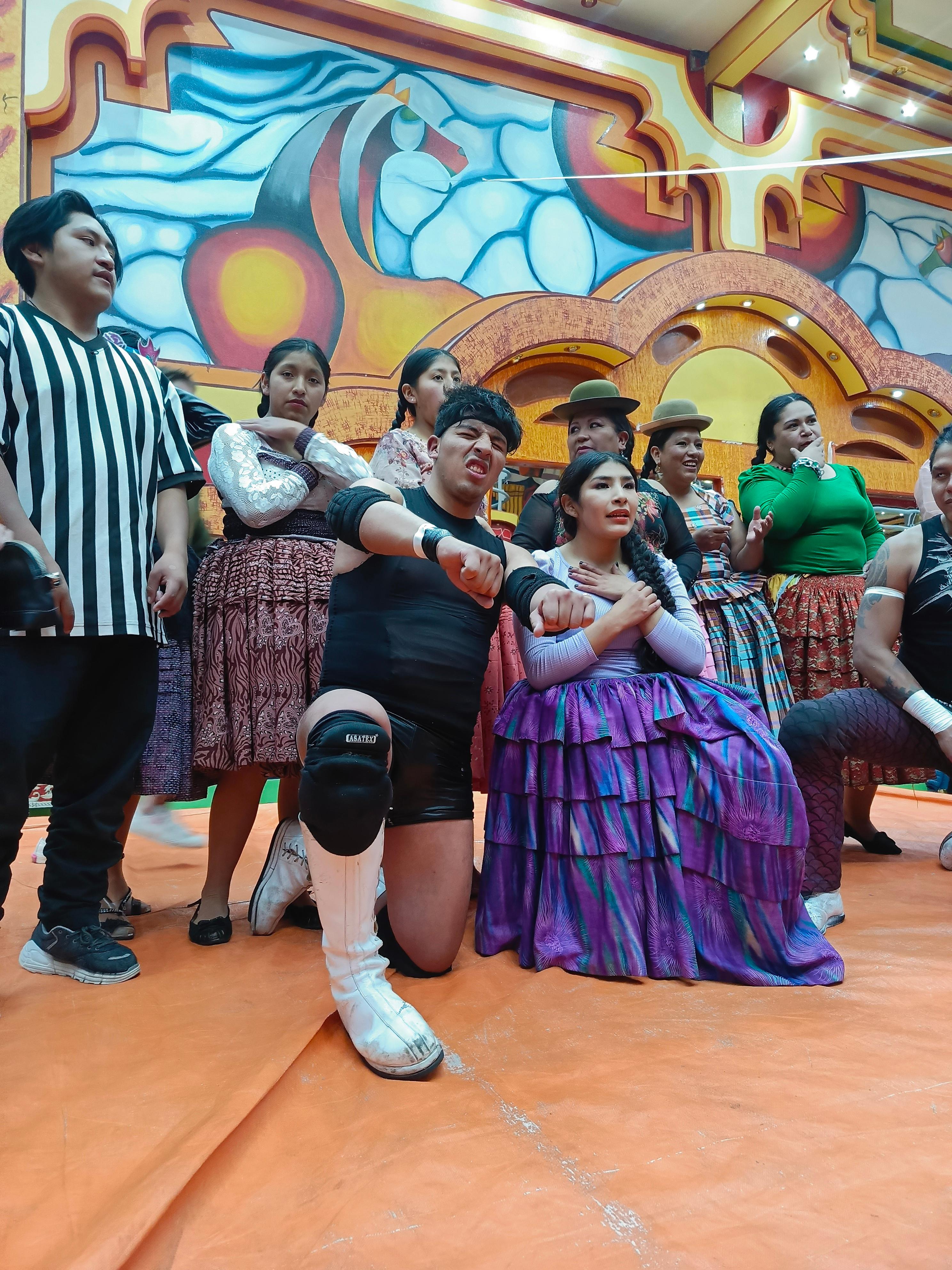Spectacle de catch des Cholitas avec transport et guide numérique