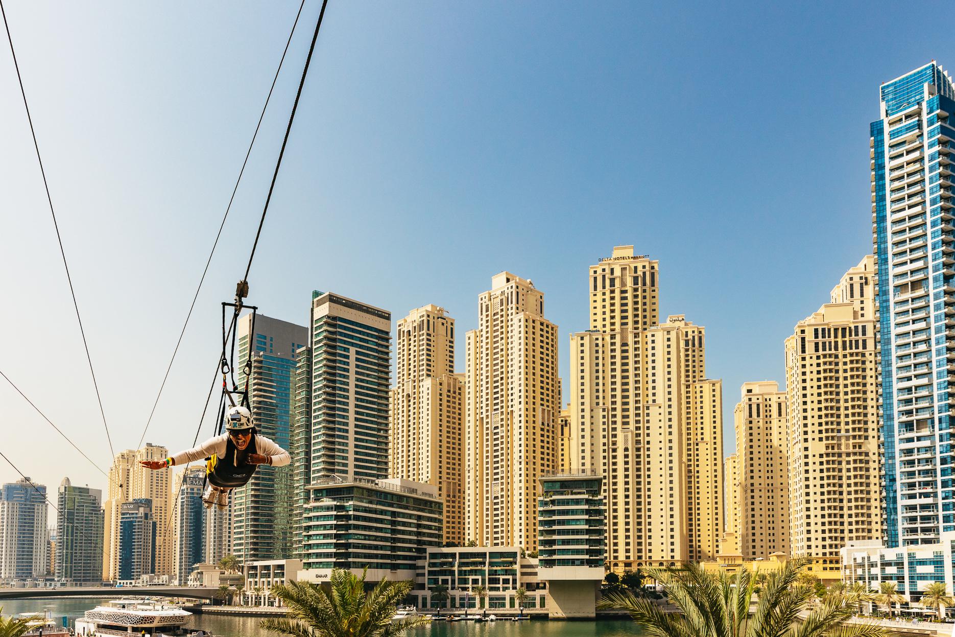 Dubai Marina Zipline: Superman Flight with Photos & Video