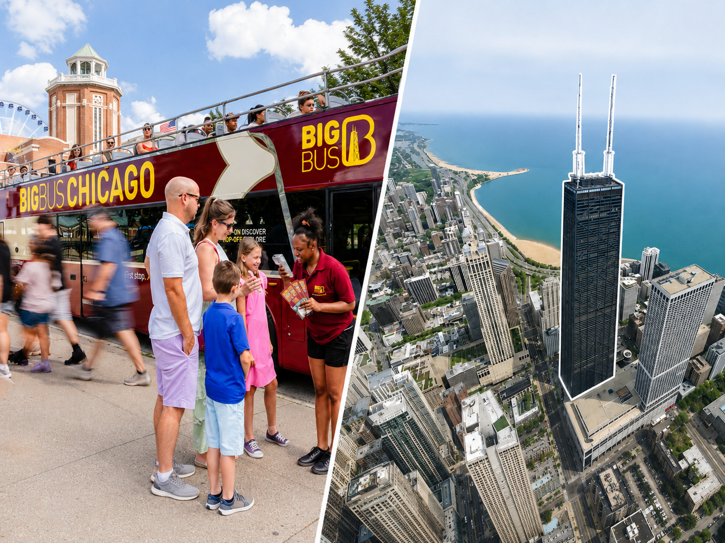 Big Bus Hop-On Hop-Off Tour + 360 CHICAGO Observation Deck
