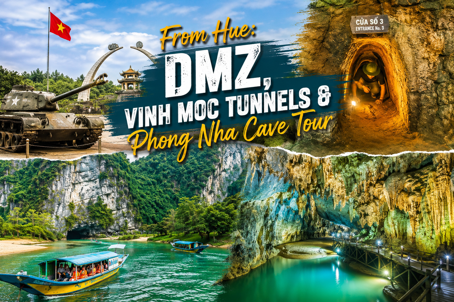 DMZ, Vinh Moc Tunnels & Phong Nha Cave Day Trip from Hue