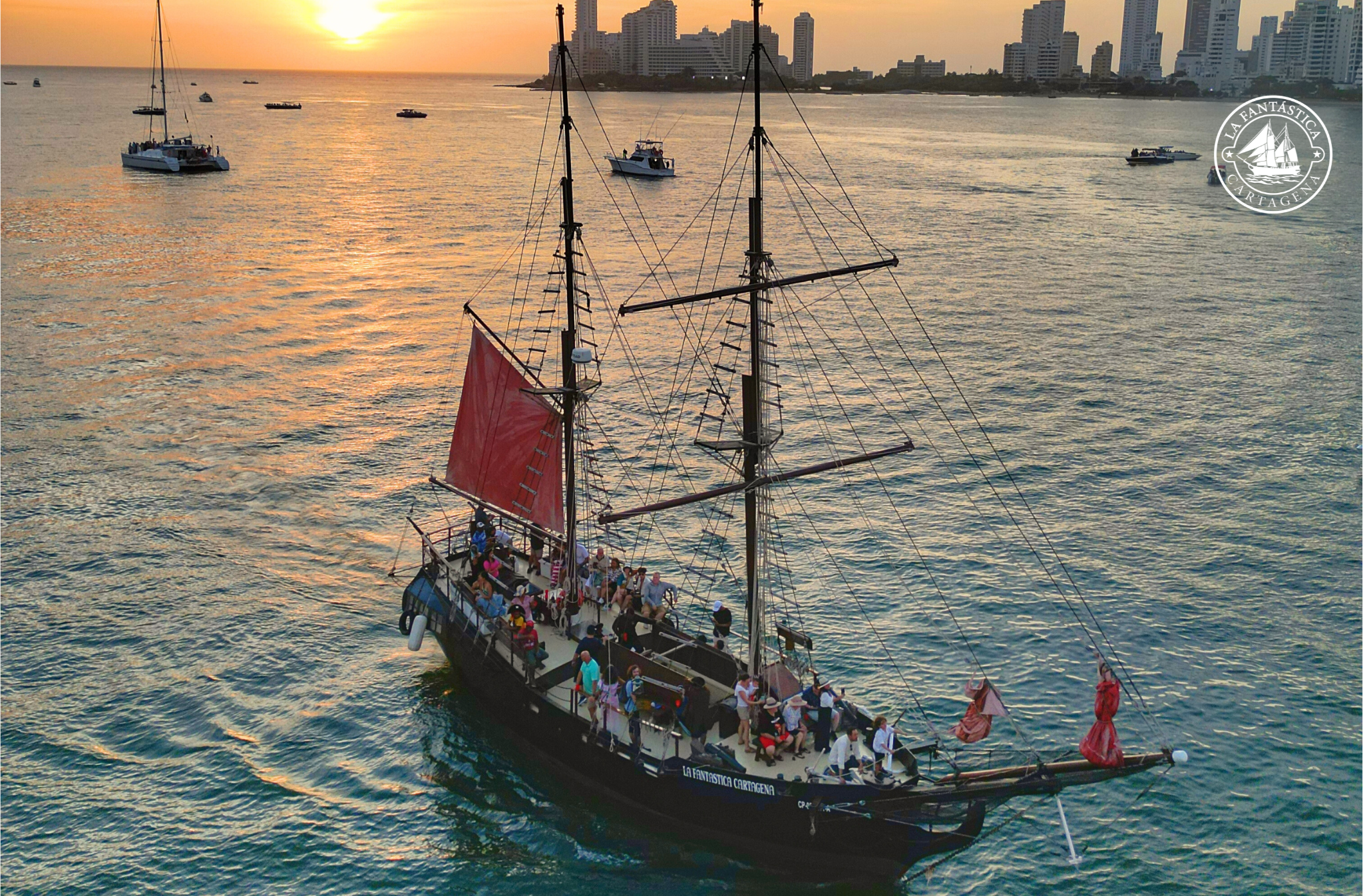 Cartagena Sunset Pirate Ship Cruise with Open Bar