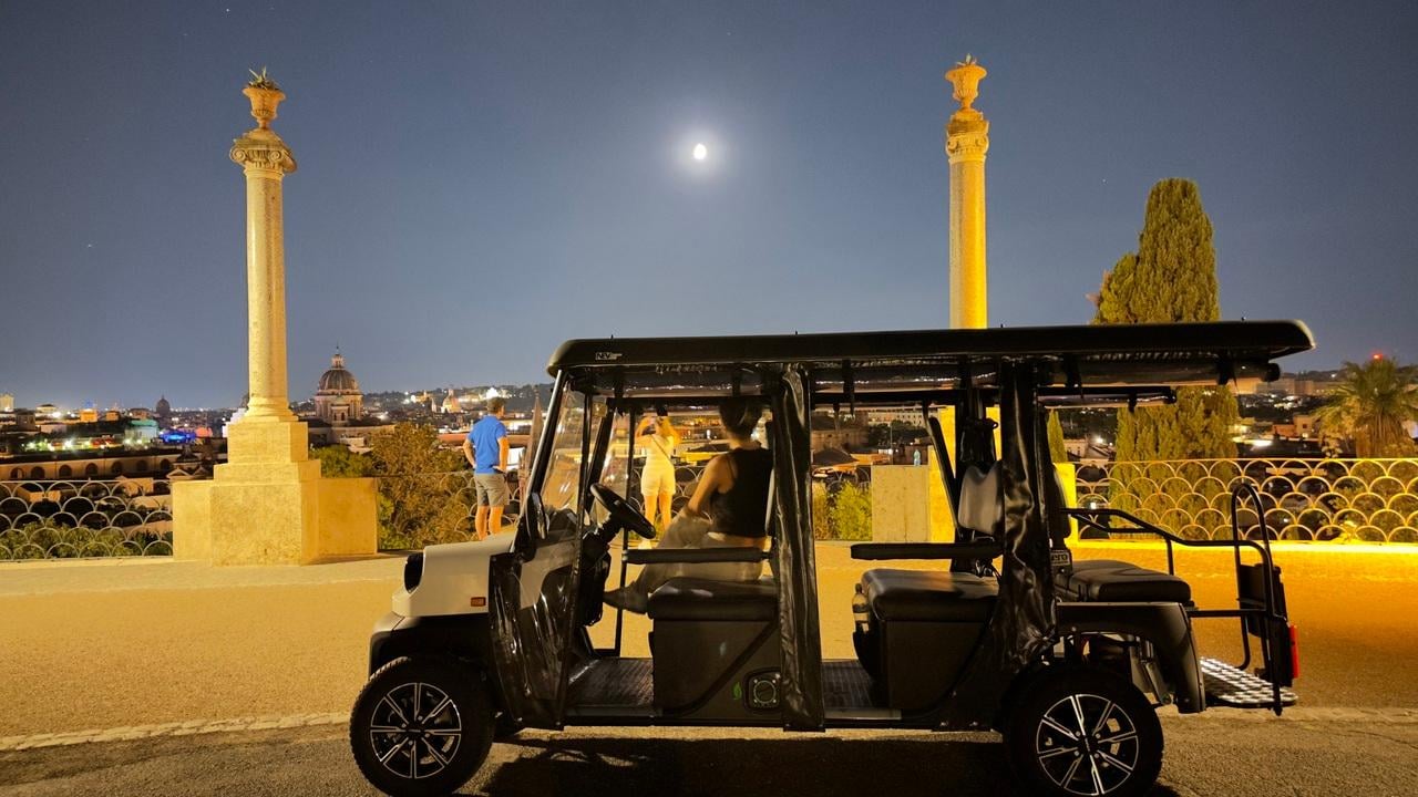 Rome Sunset & Evening Golf Cart Tour with Hotel Pickup