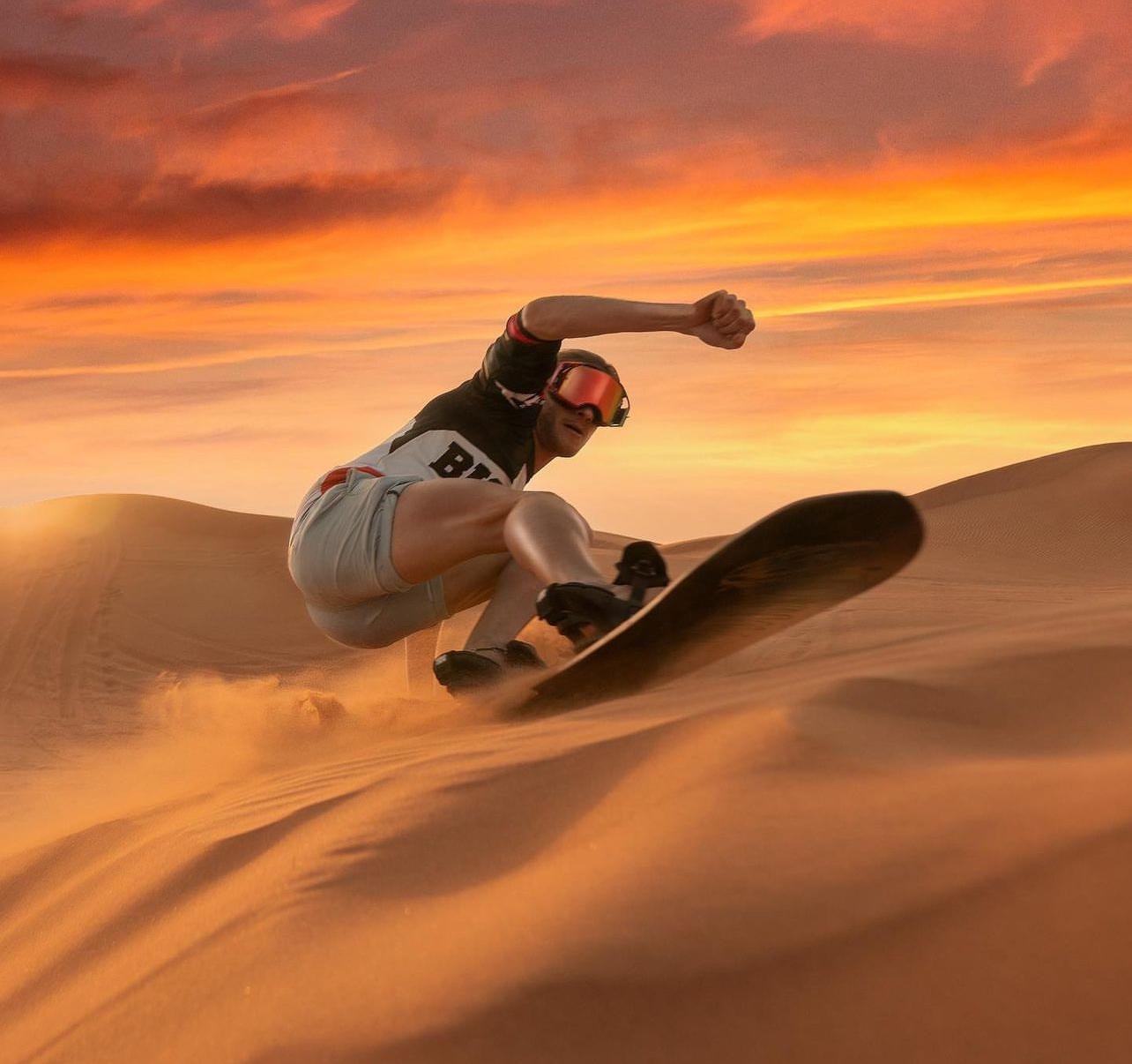 Doha Desert Safari: Sunset Dune Bashing, Camel Ride & Sandboarding