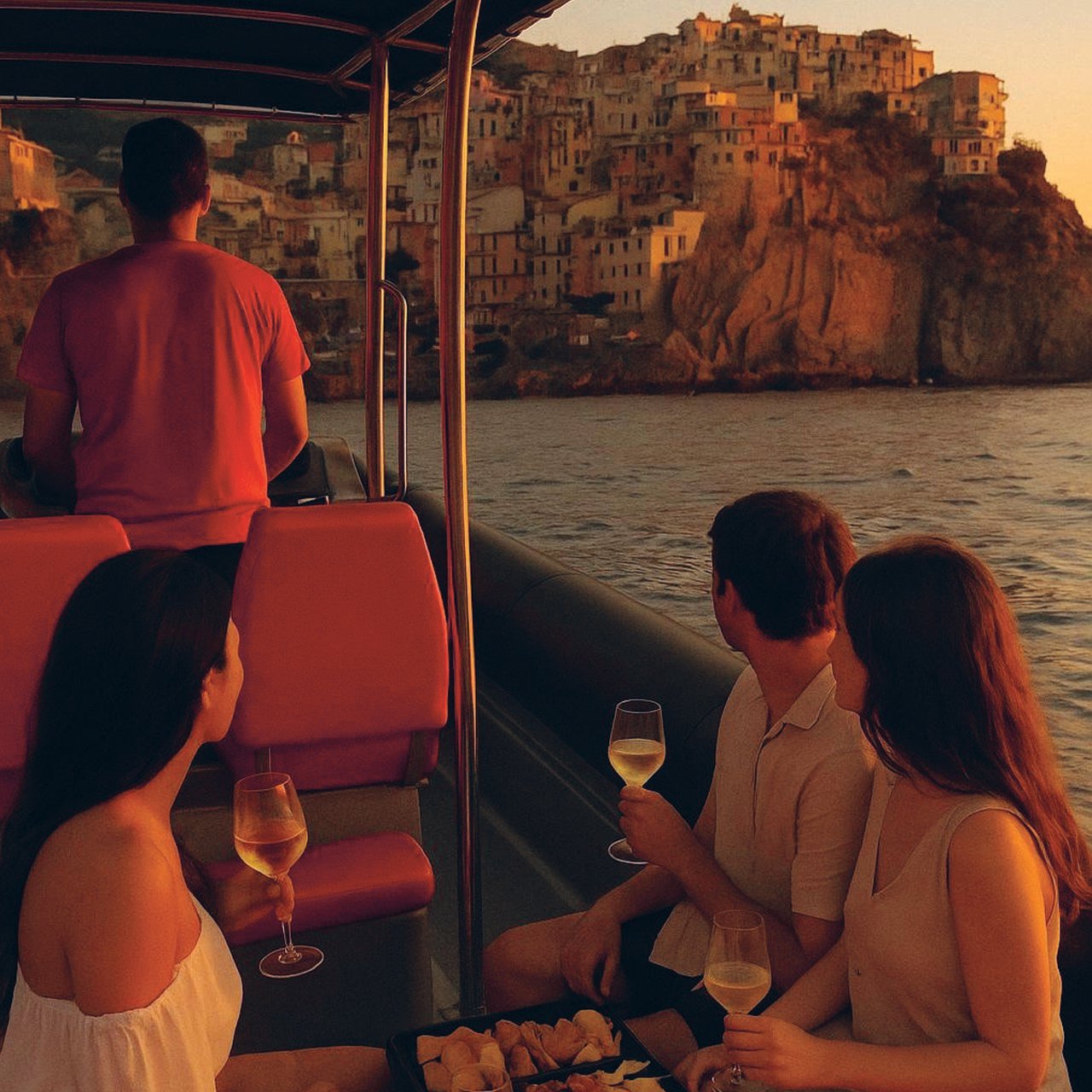 Cinque Terre Sunset Boat Cruise from La Spezia with Aperitivo