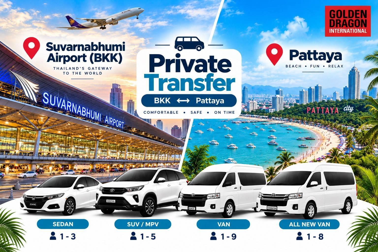 Private Transfer Between Bangkok, Pattaya & Airports