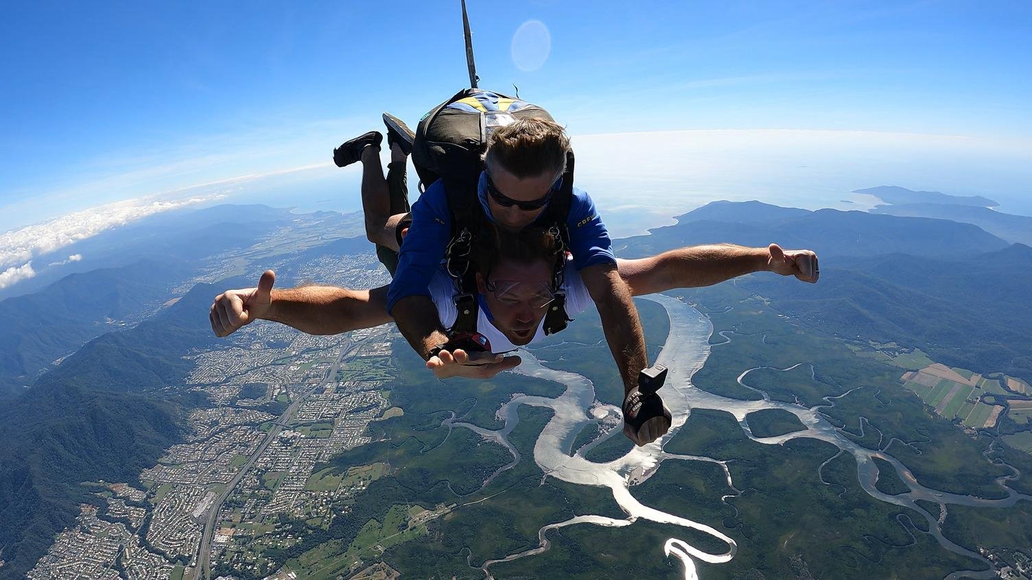 Tandem Skydive Over the Great Barrier Reef