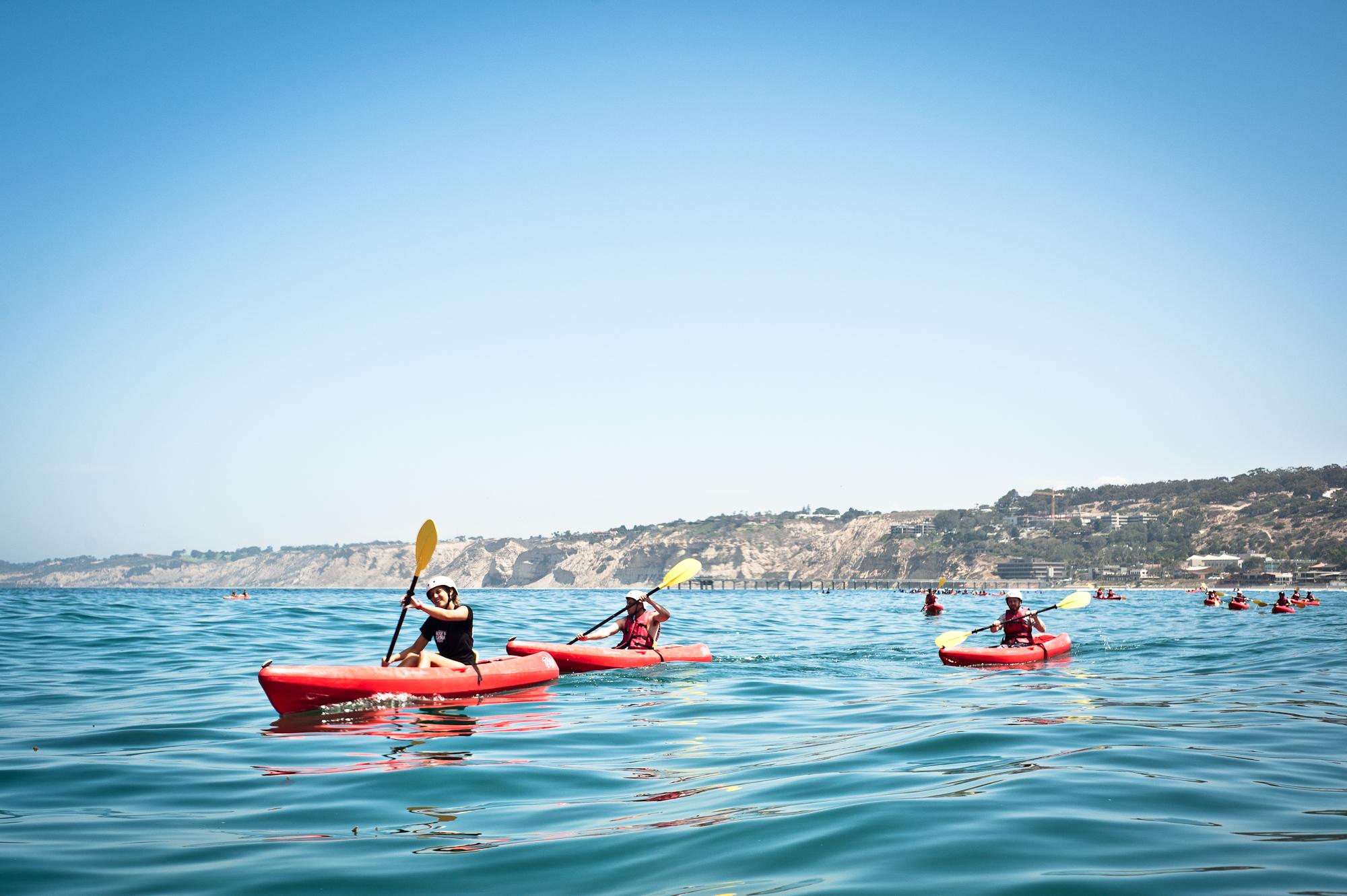 La Jolla sea caves kayak tour — cave mouths in the Goldfish Point cliffs — image 9