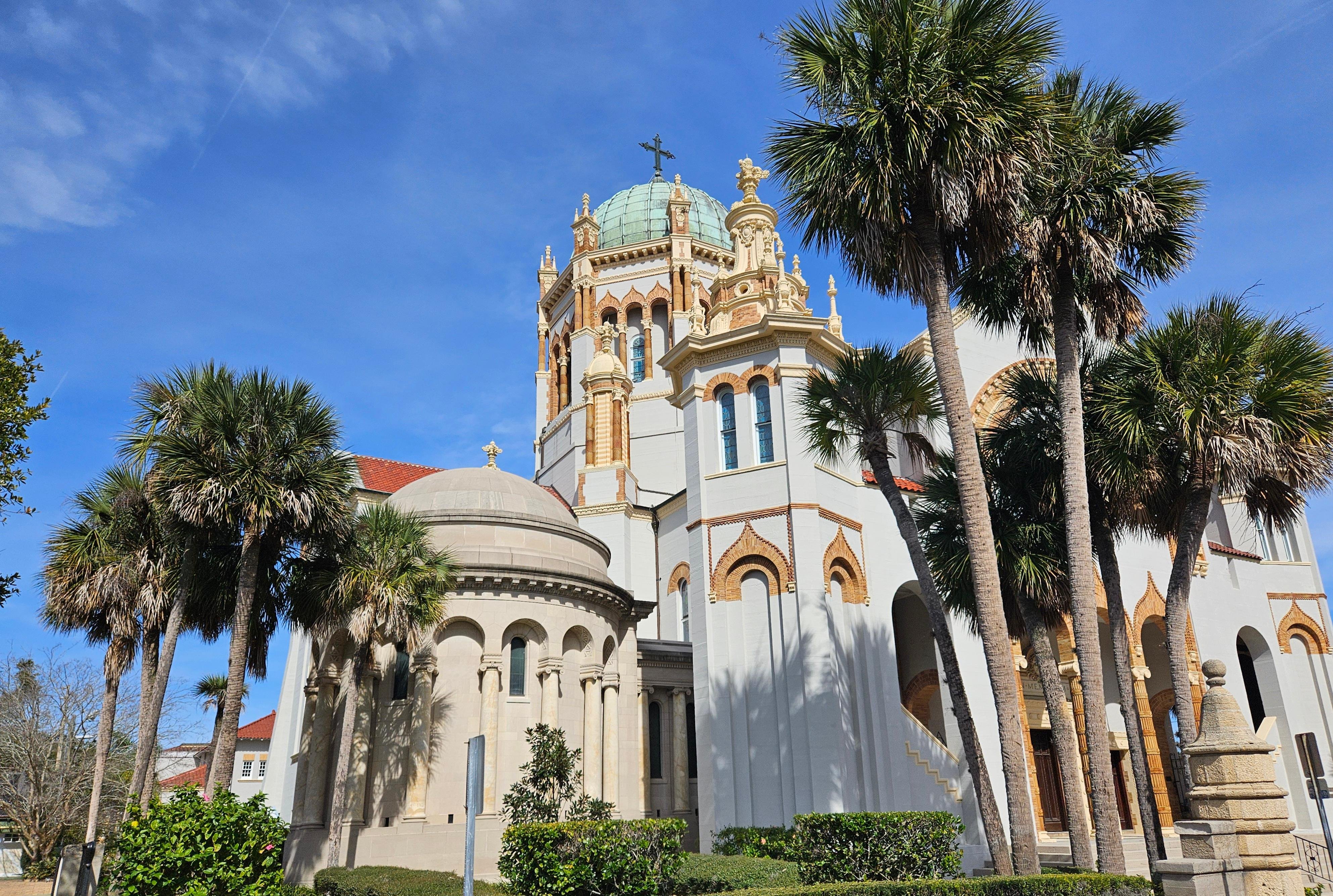 St George Street St Augustine Florida — pedestrian historic mall on the hop-on hop-off trolley tour route