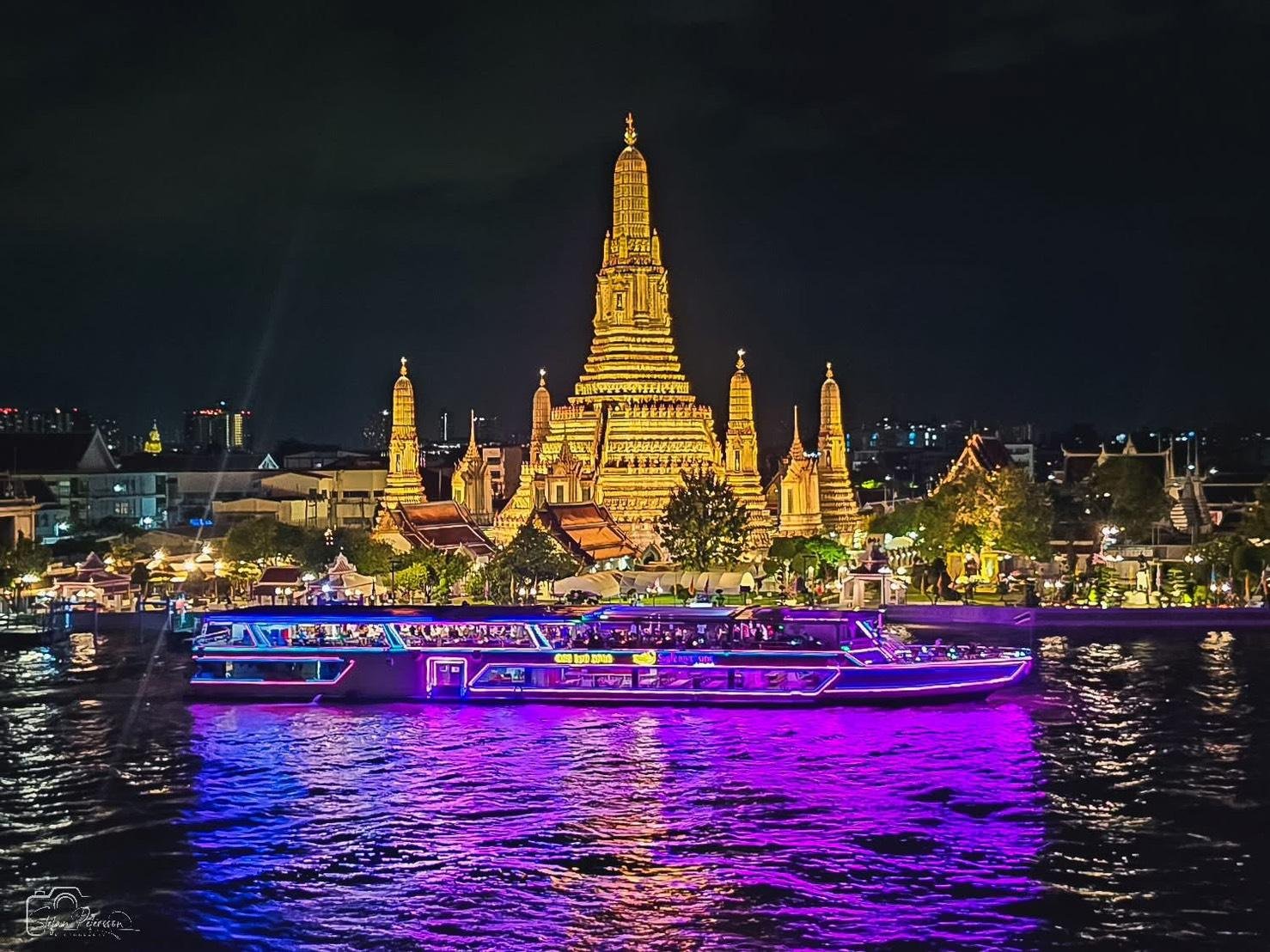 Bangkok Sunset Temples & Dinner Cruise Evening