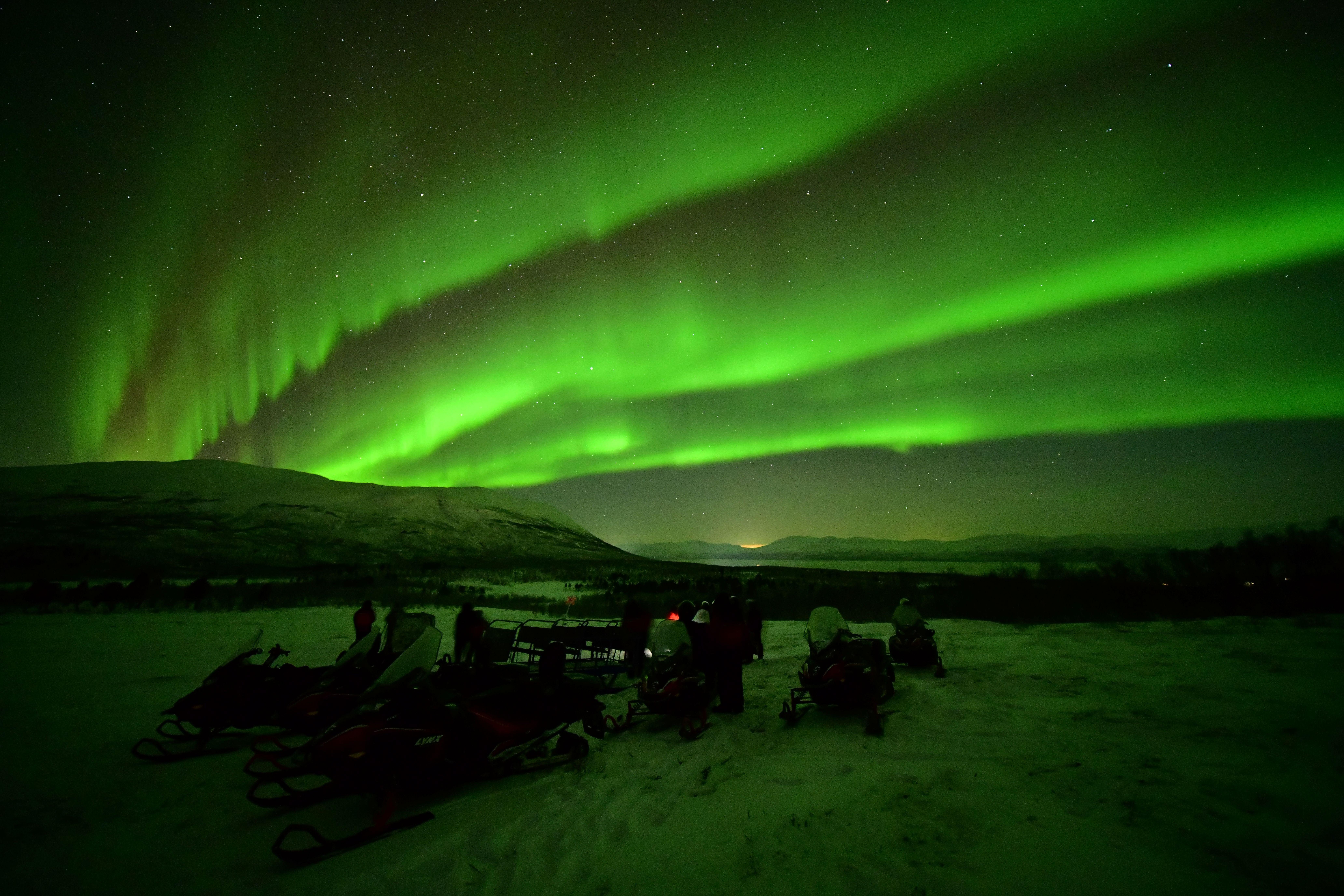 Abisko Aurora Hunt by Snowmobile