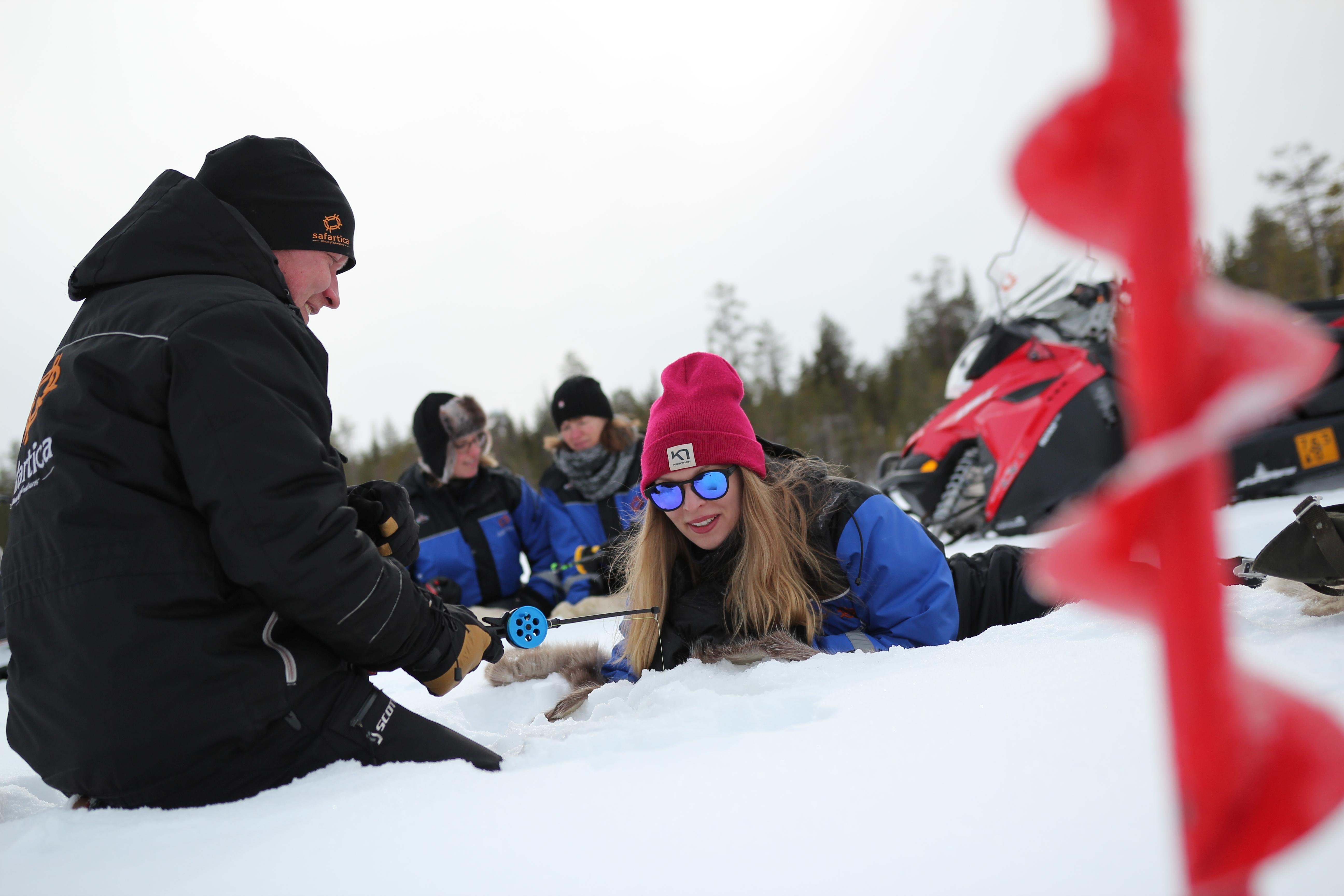 Rovaniemi Snowmobile & Ice Fishing Adventure with Campfire Lunch