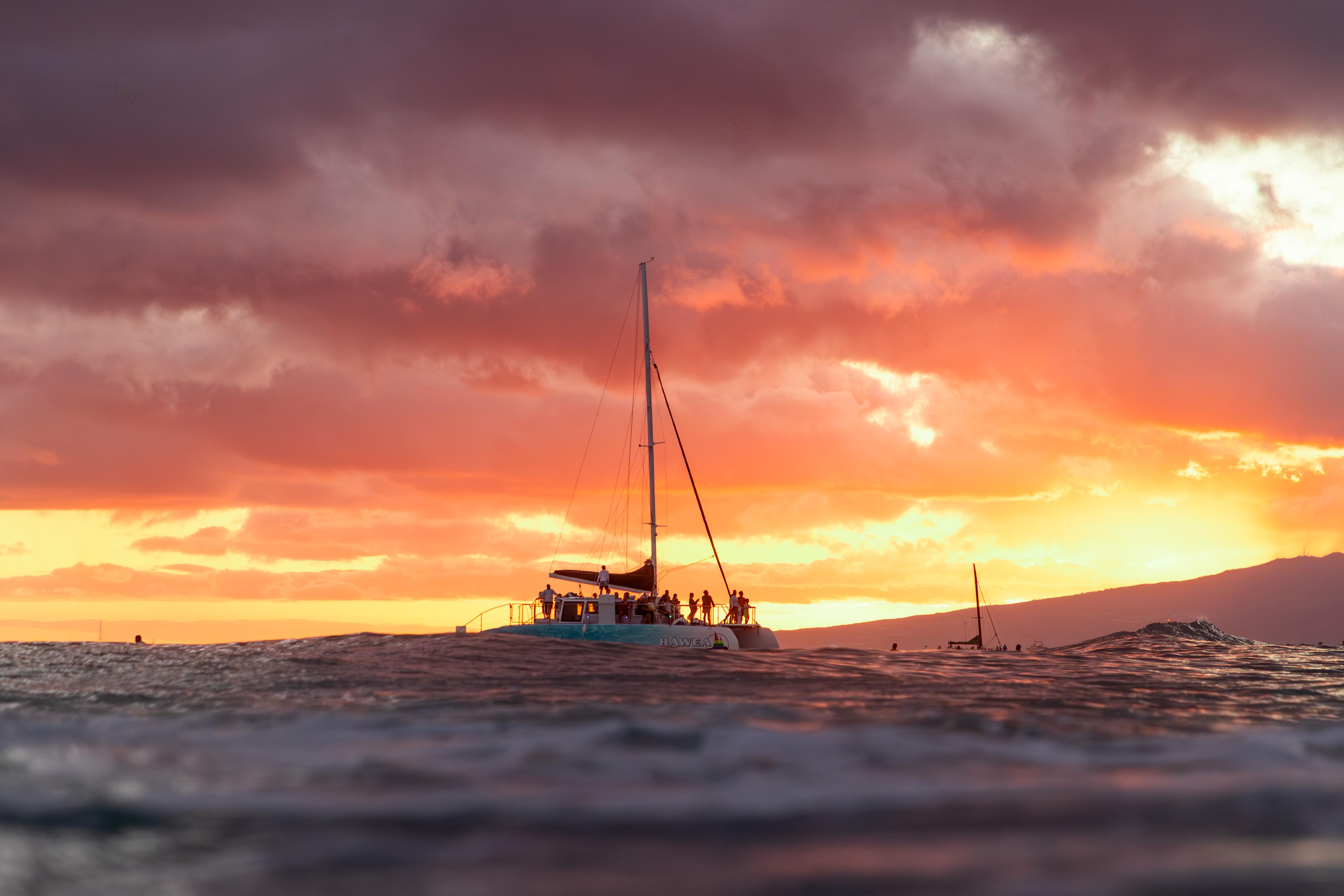 Waikiki Sunset Sail Aboard the Hāwea Catamaran