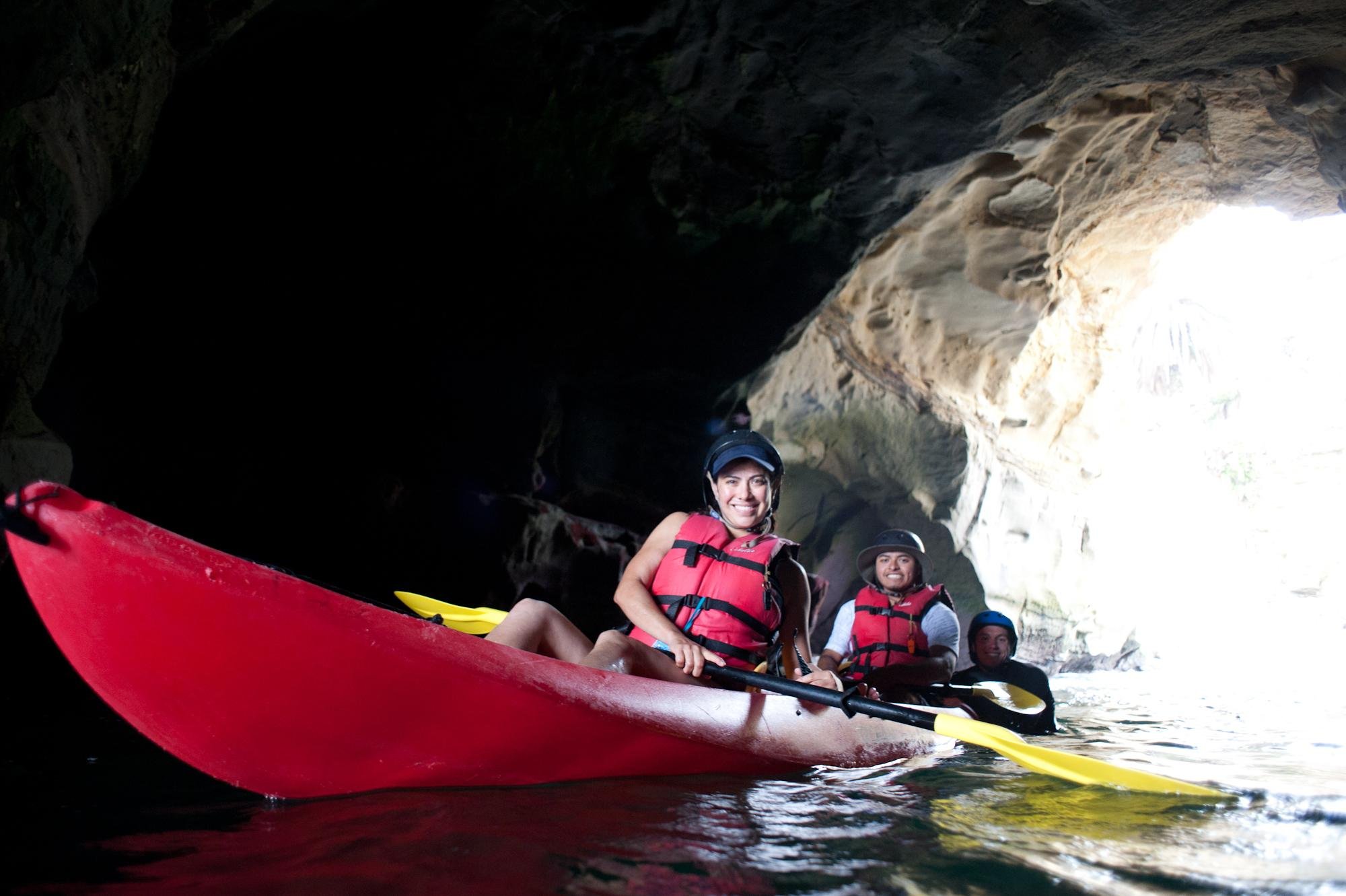 La Jolla sea caves kayak tour — cave mouths in the Goldfish Point cliffs — image 8