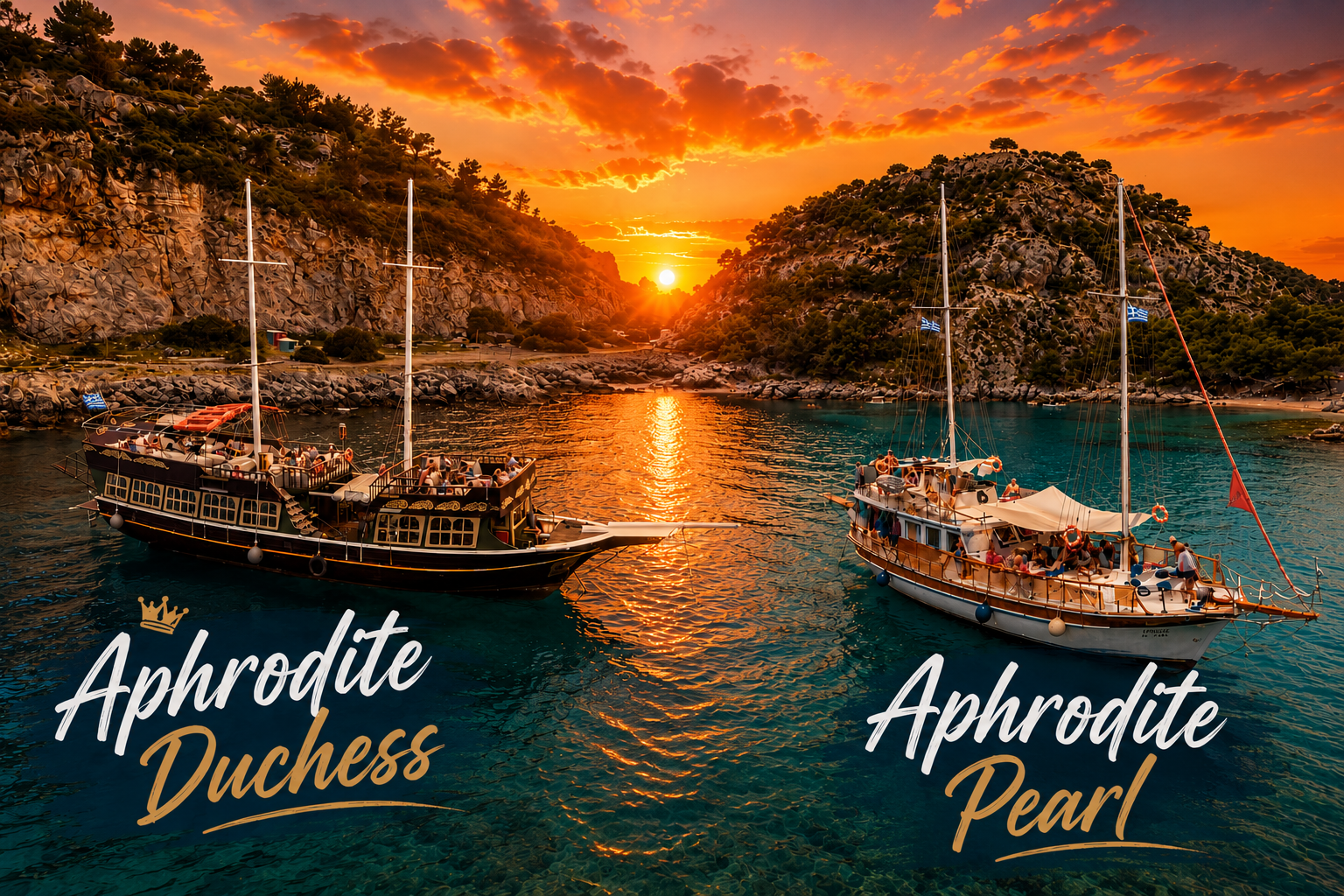 Rhodes Sunset Cruise with Greek BBQ & Unlimited Drinks