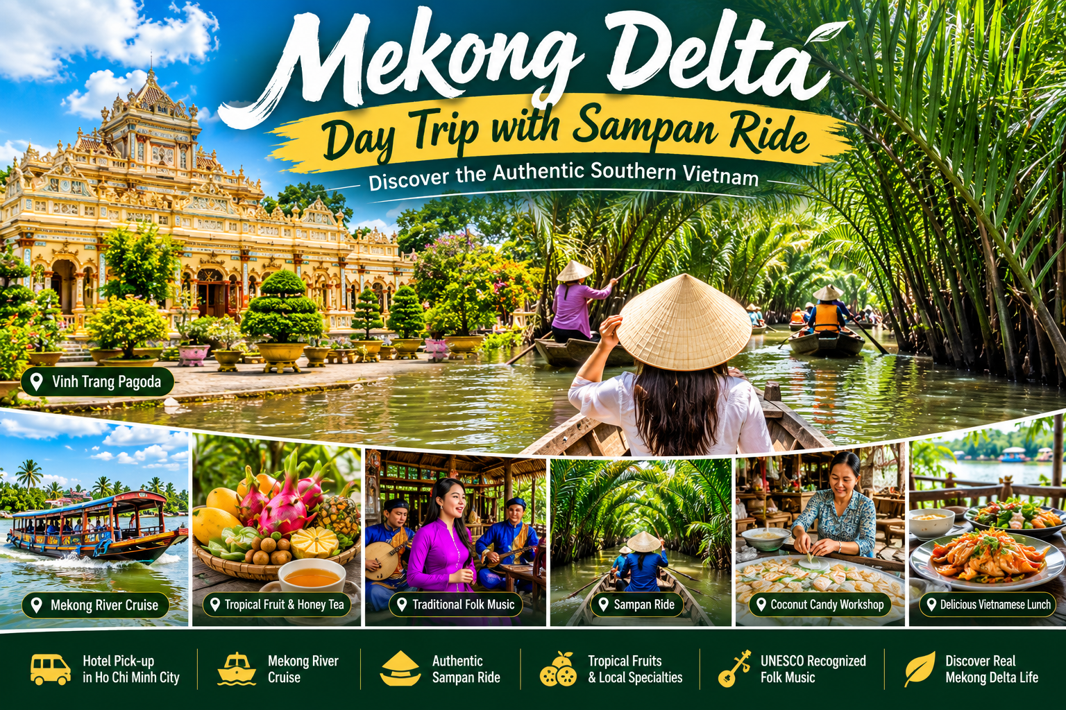 Mekong Delta Full-Day Tour with Sampan Cruise