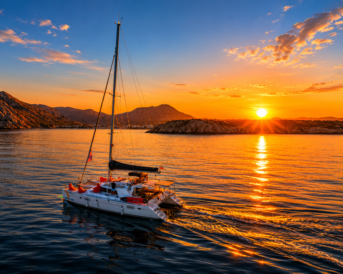 Kolymbia Sunset Catamaran Sail with Open Bar