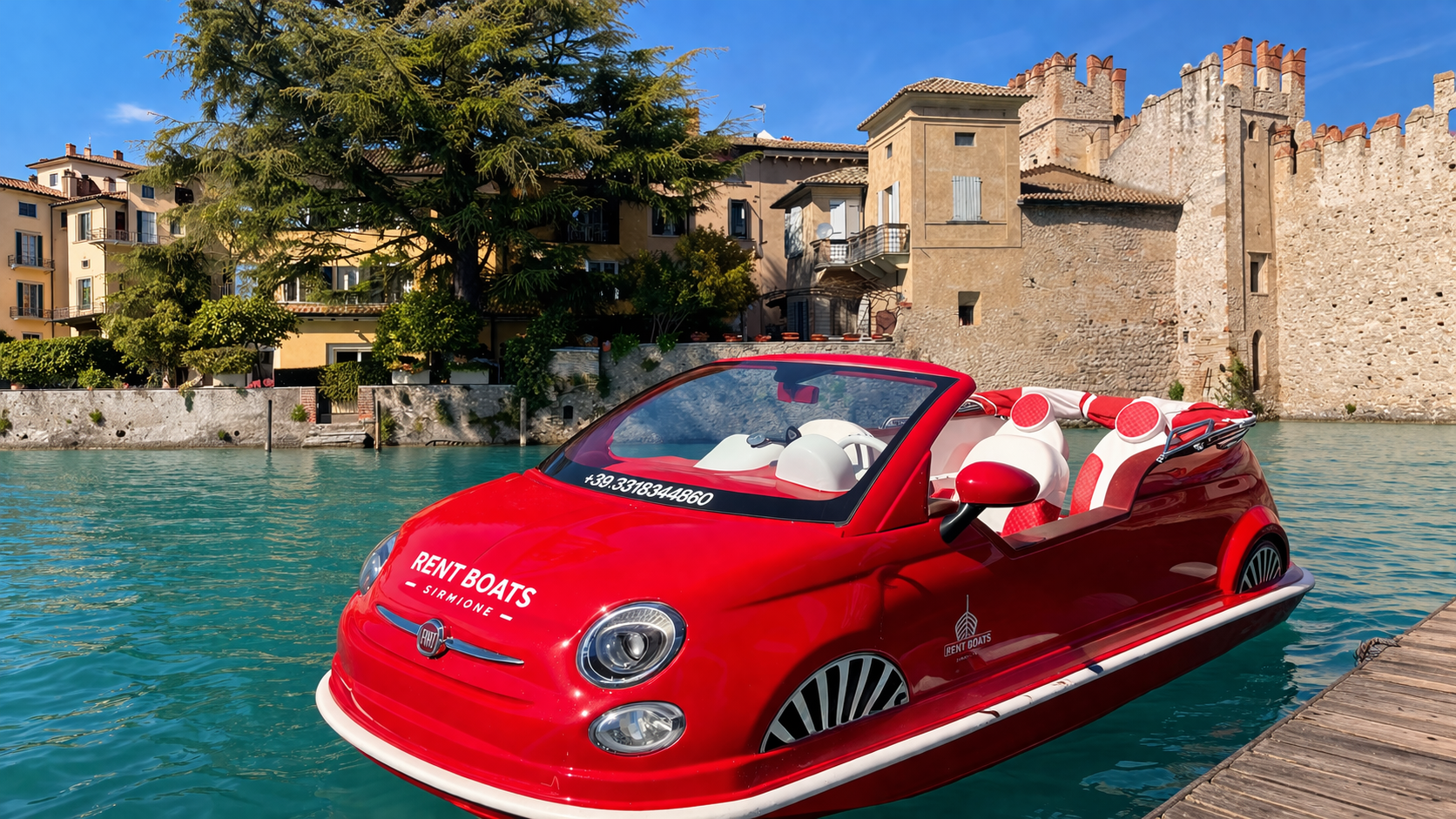 Fiat 500-Inspired Boat Rental on Lake Garda