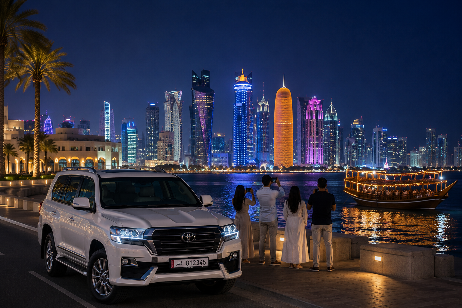 Doha After Dark: Evening City Tour with Traditional Dhow Cruise