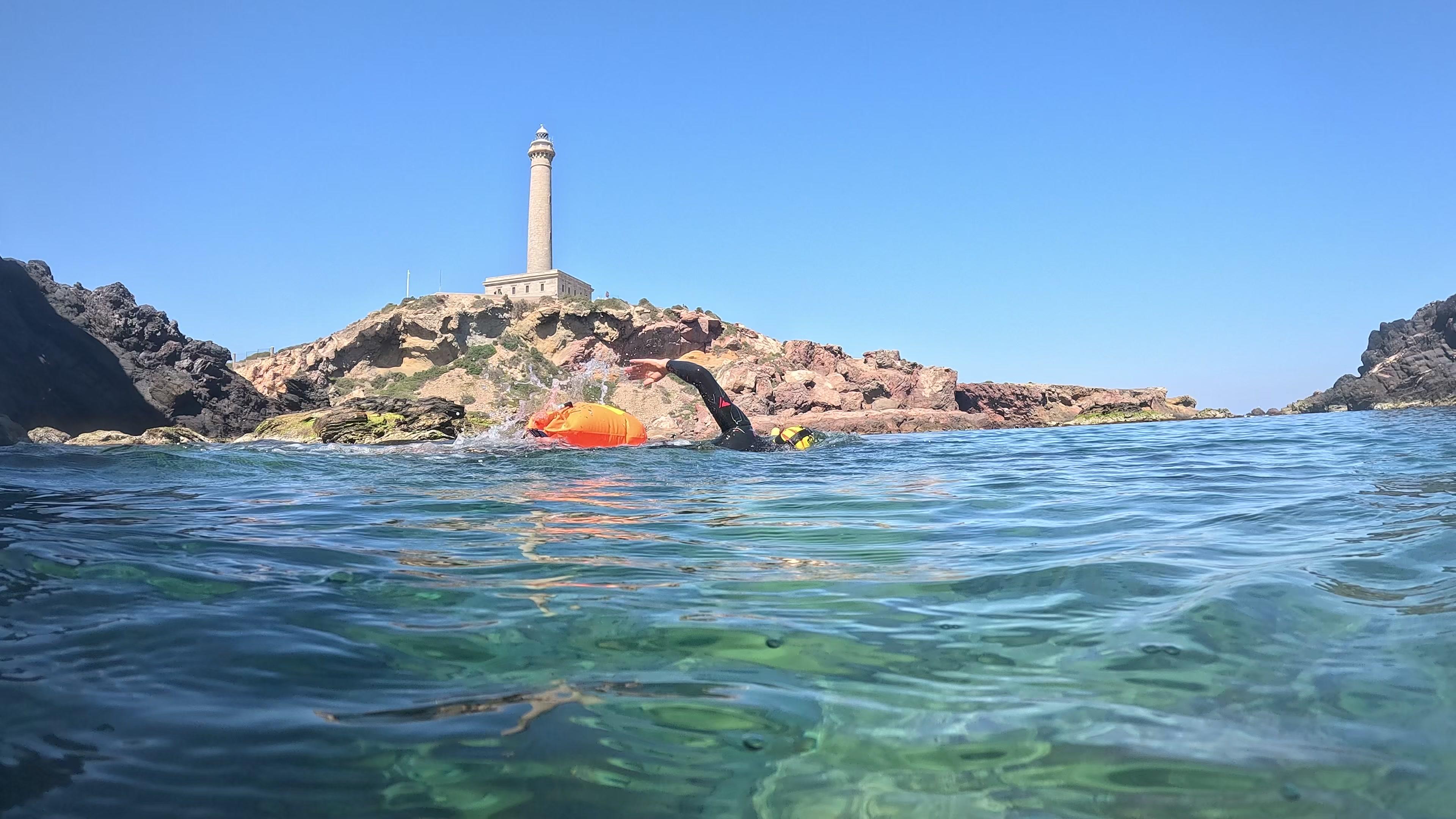 Open Water Swimming Around Cabo de Palos Lighthouse