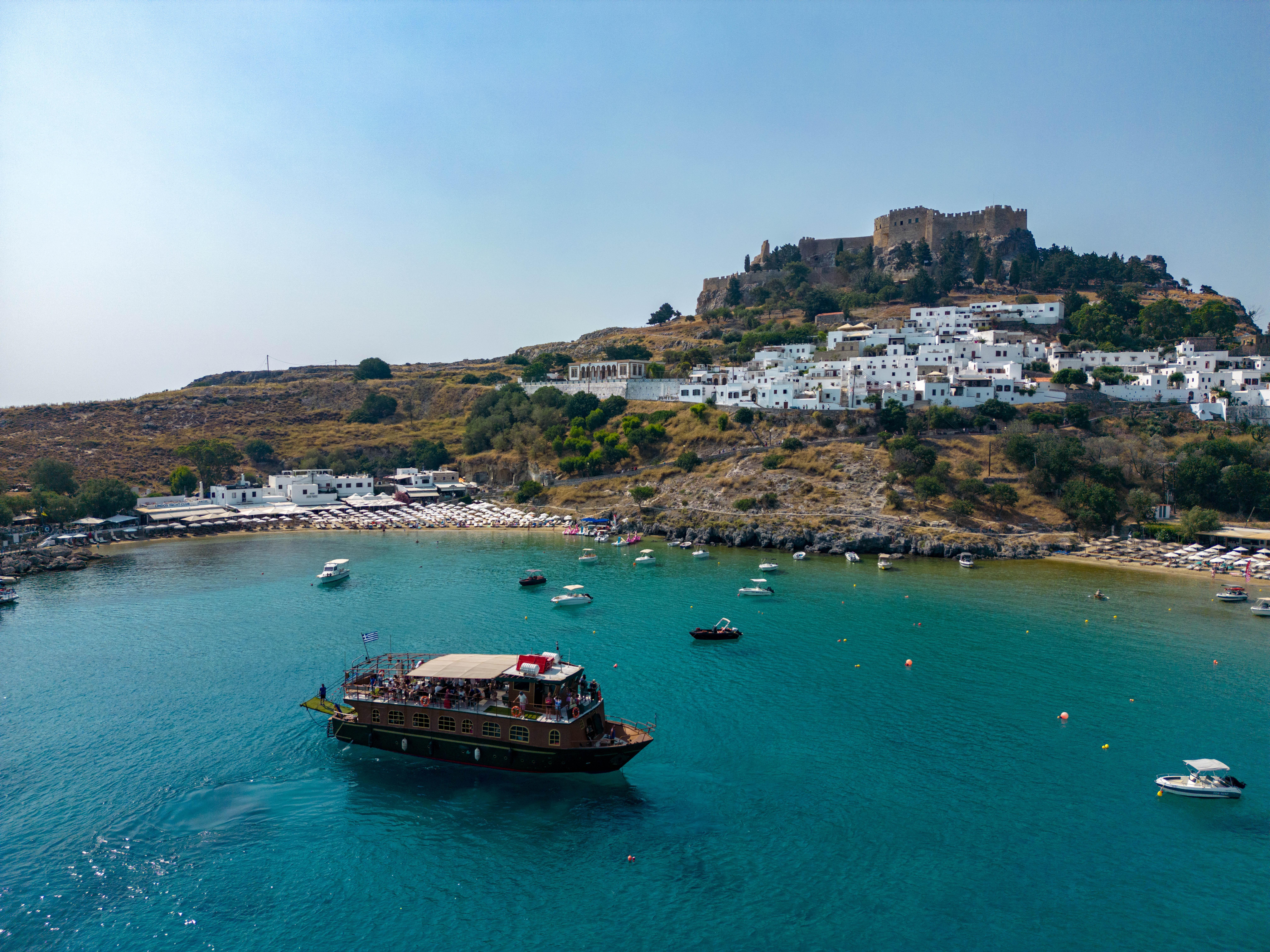 Kolympia to Lindos: Full-Day Cruise with Three Swimming Bays