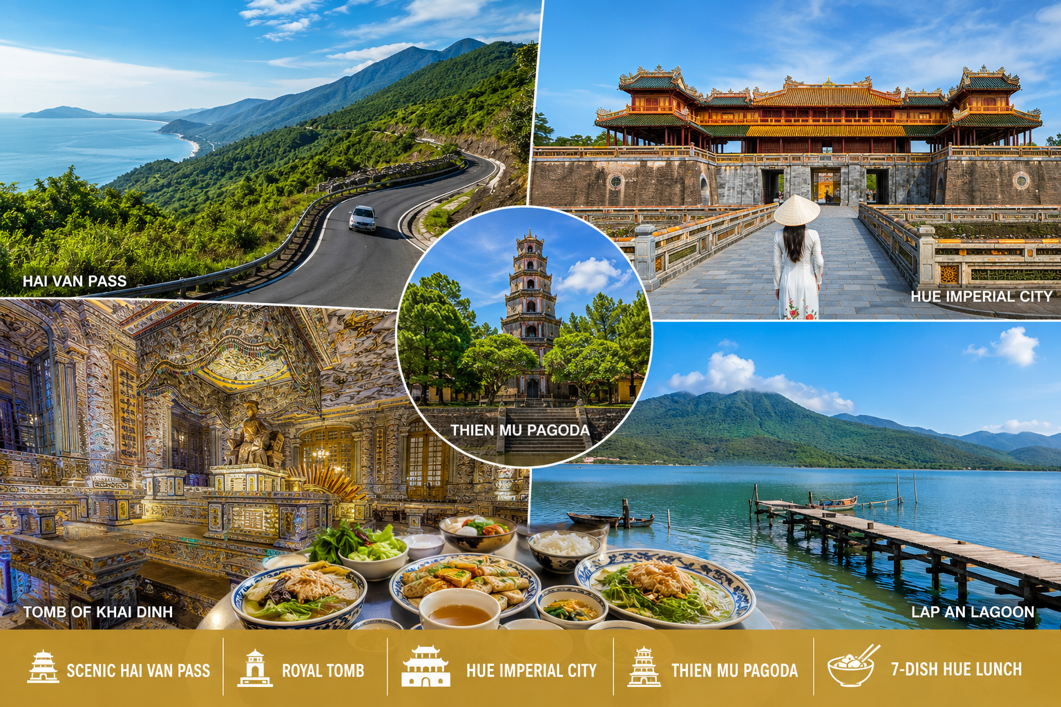 Da Nang to Hue: Hai Van Pass, Royal Tombs & Imperial City