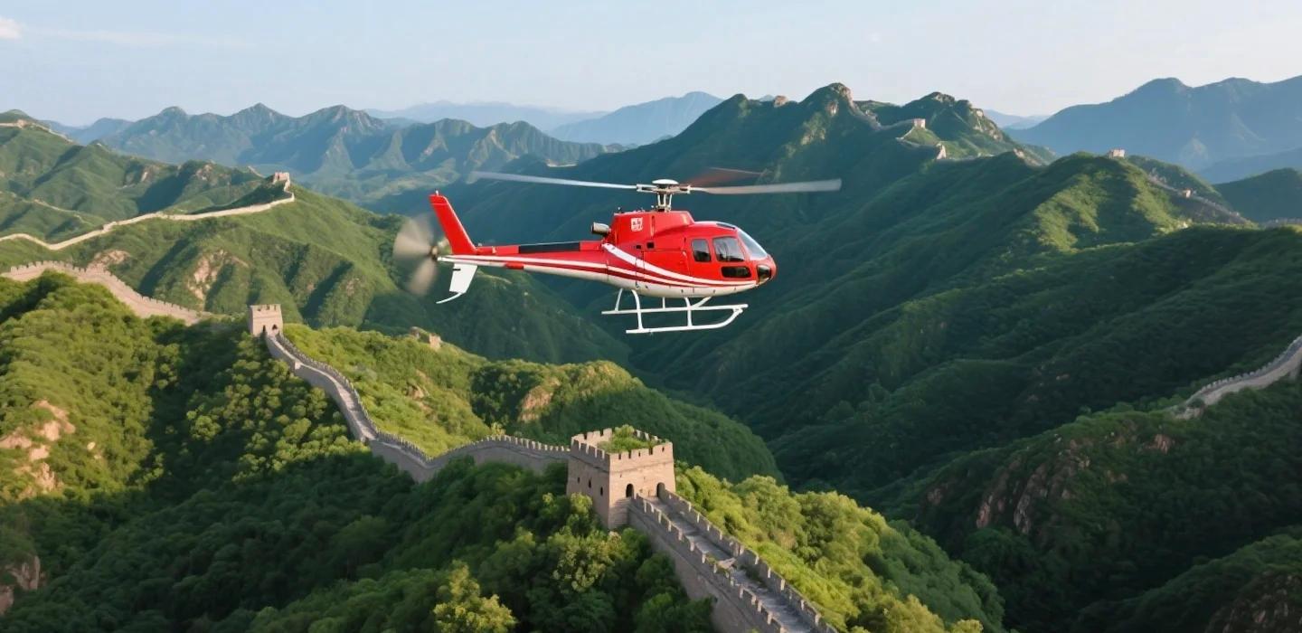 Great Wall Helicopter Flight & Cable Car Adventure