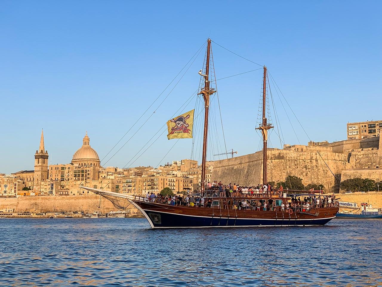 Malta Pirate Ship Evening Party Cruise with Open Bar