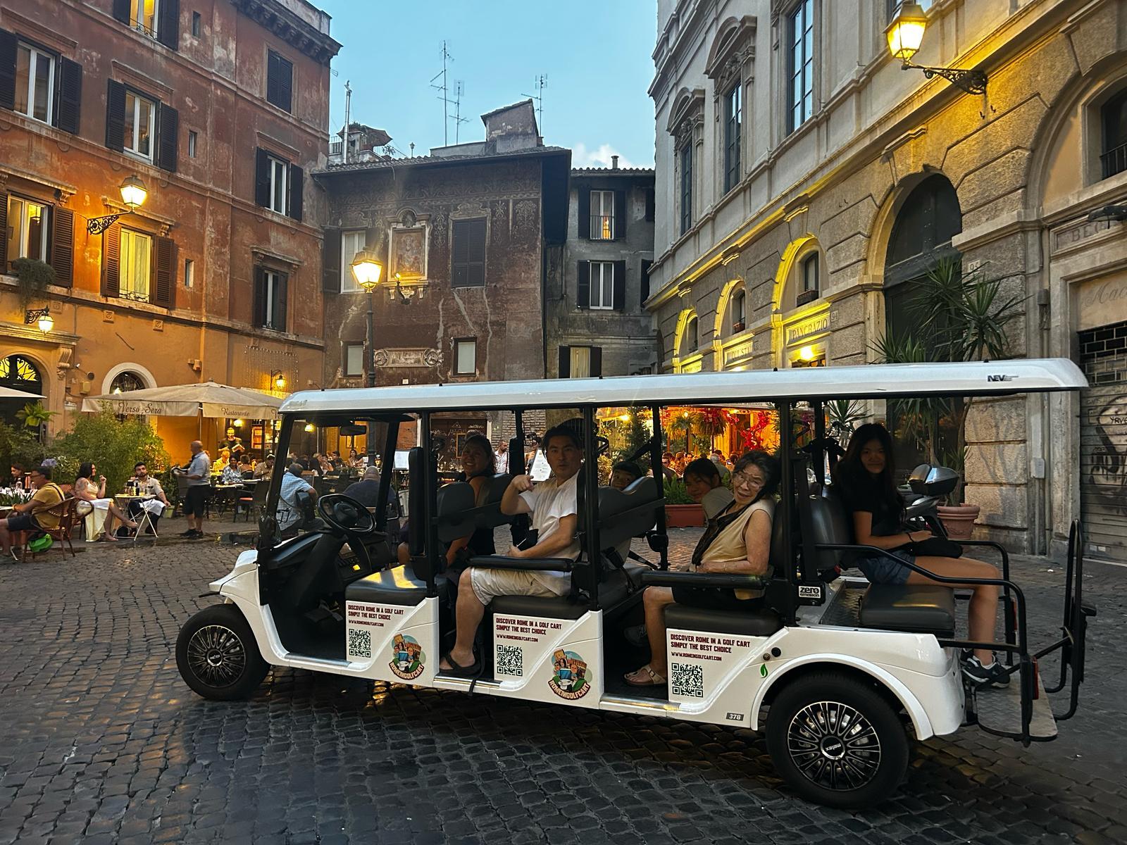 Rome: Private Nighttime Golf Cart Tour with Aperitivo