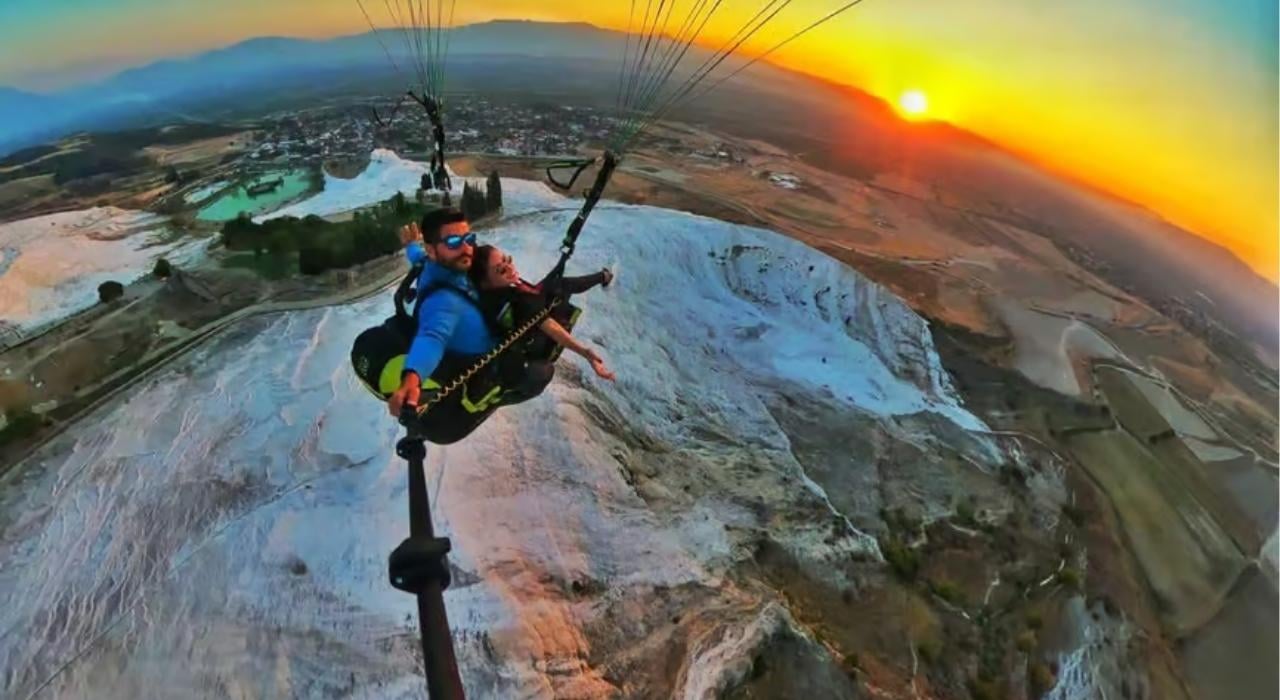 Pamukkale Tandem Paragliding Over Ancient Hierapolis