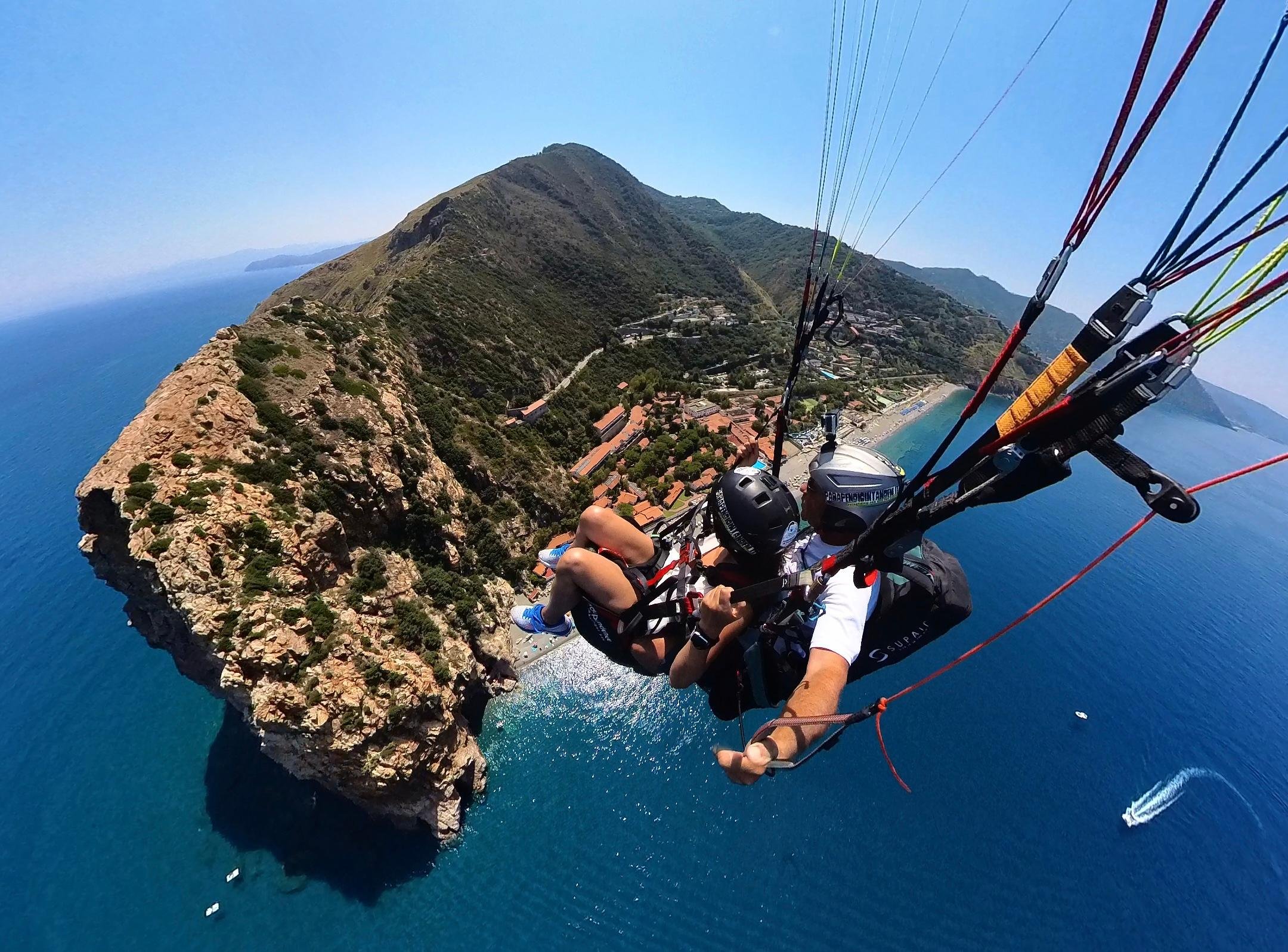 Tandem Paragliding Flight Over Palermo Coast