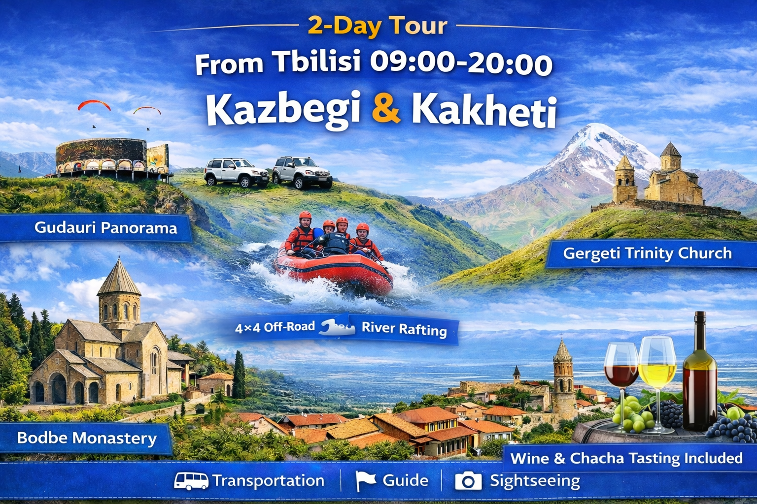 Two-Day Kazbegi Mountains & Kakheti Wine Region Tour