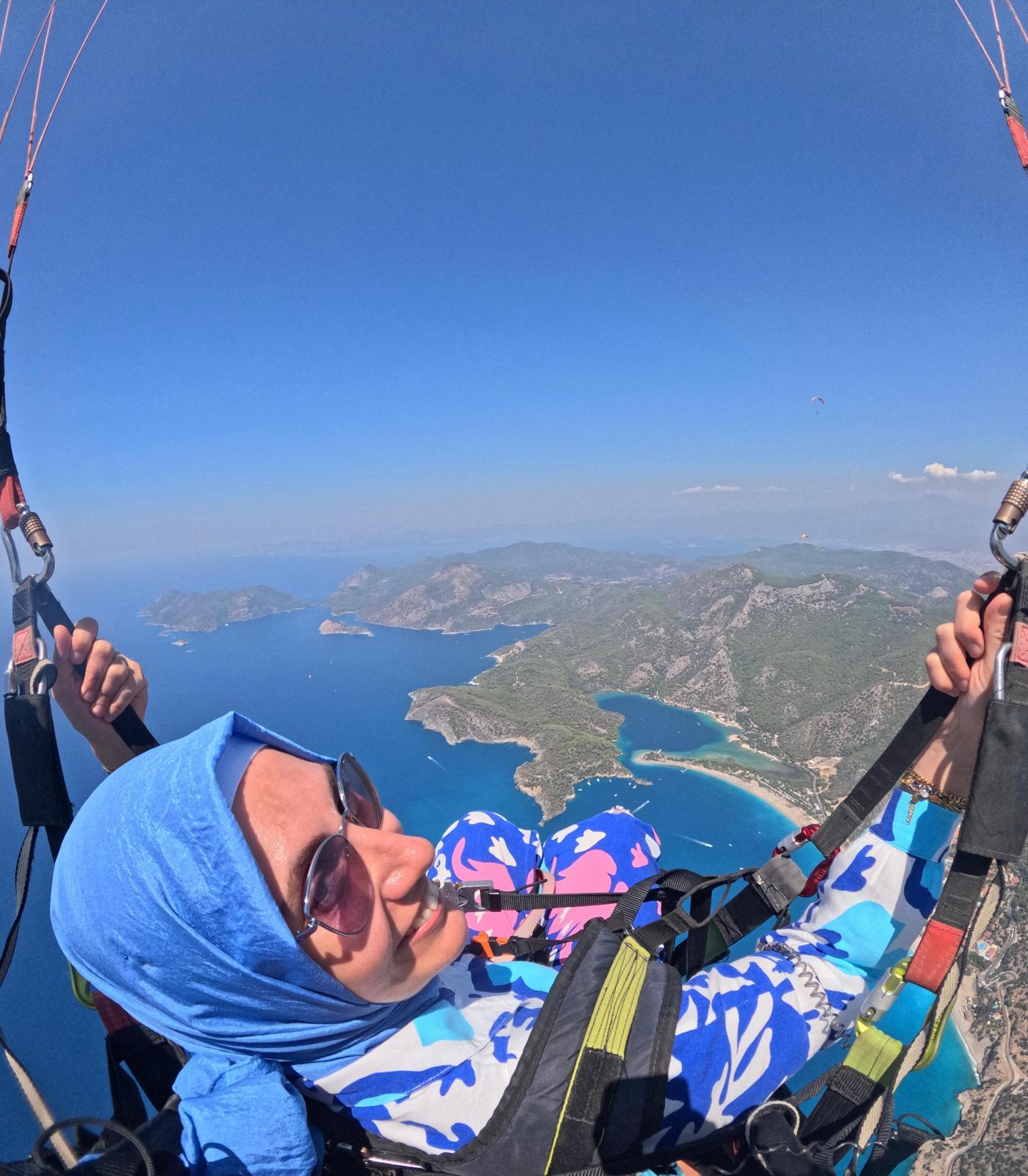 Tandem Paragliding Over Oludeniz with a Female Pilot