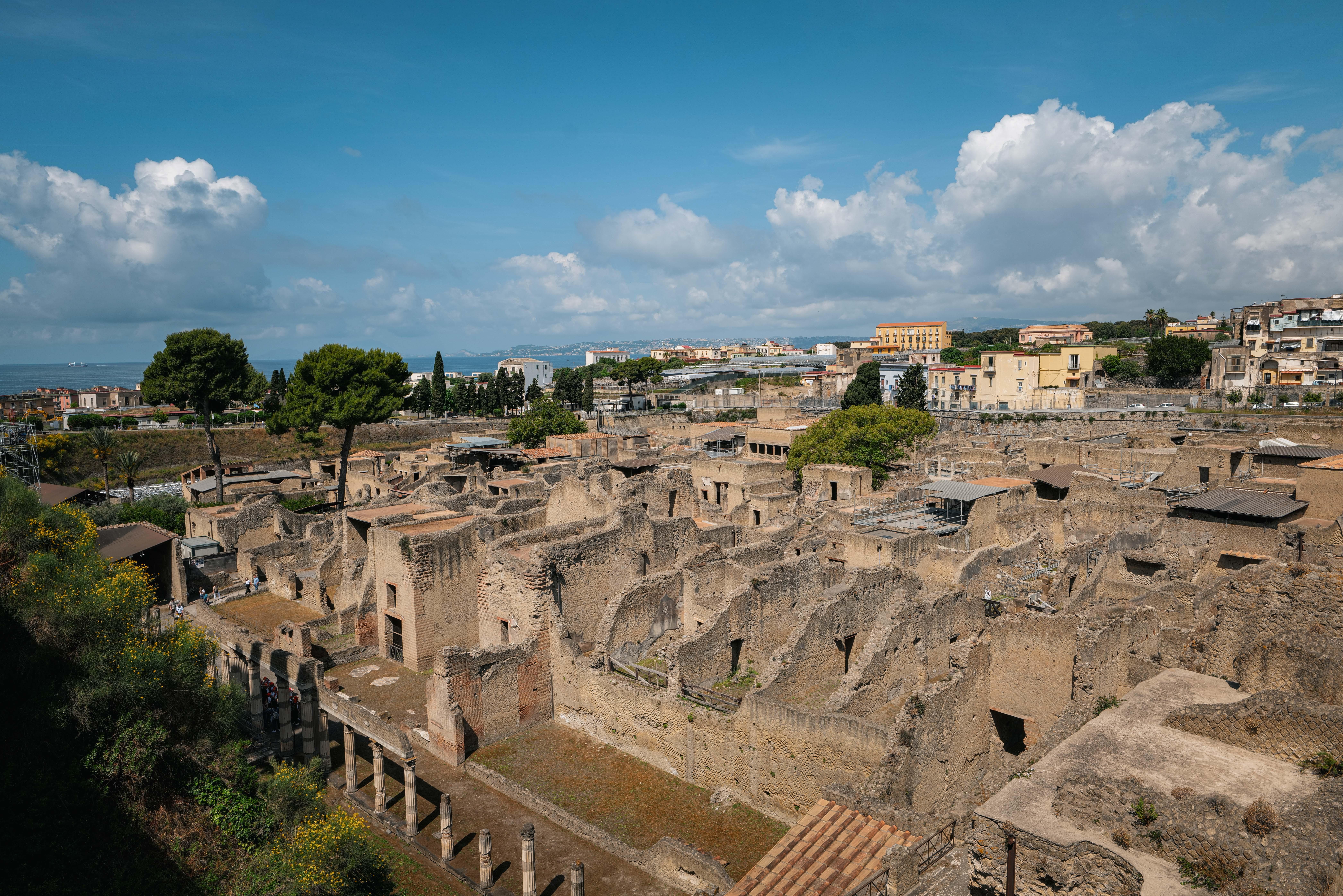 Herculaneum Archaeological Park with Train & Audio Guide from Naples