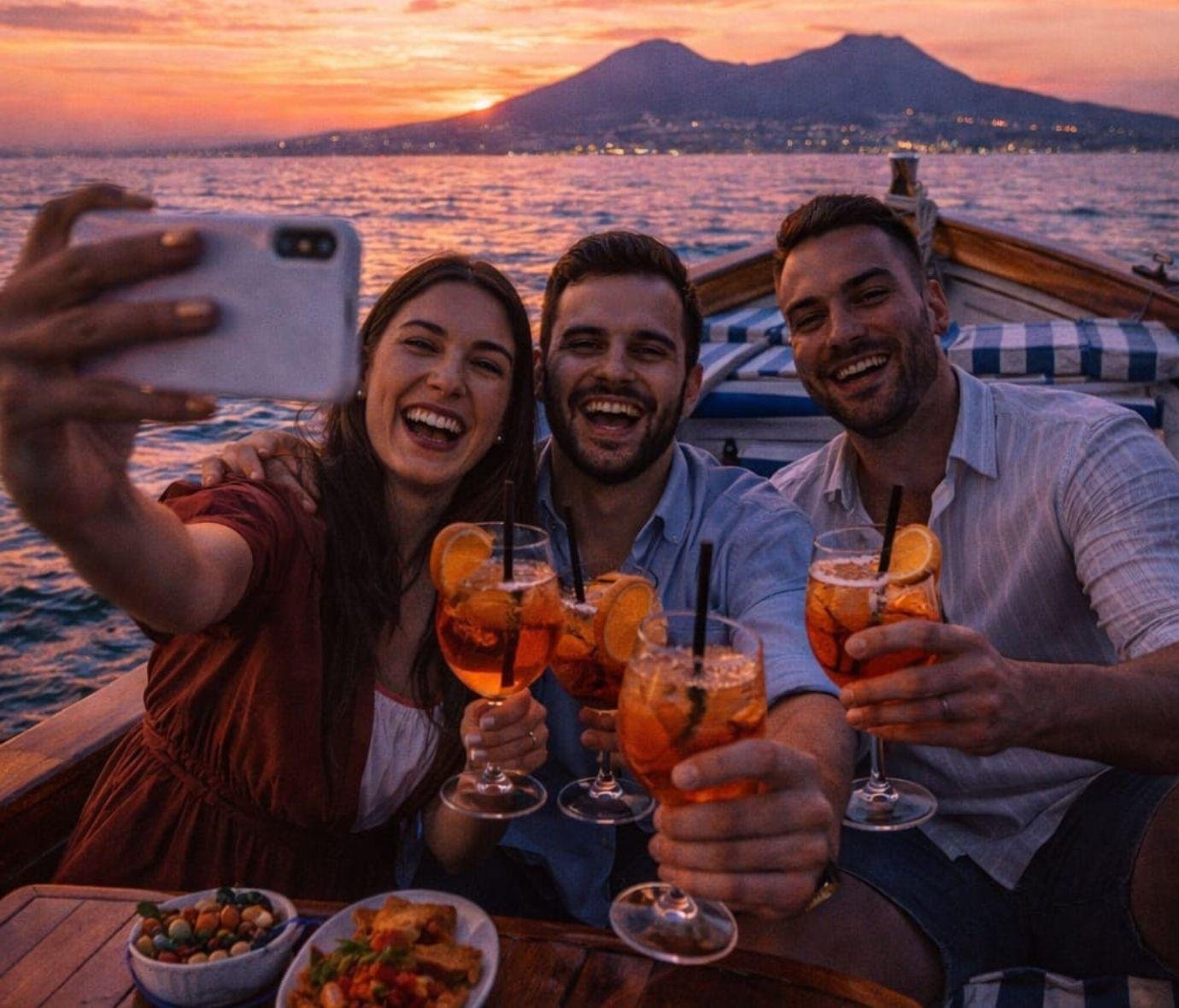 Portici Sunset Boat Aperitif with Gulf Views