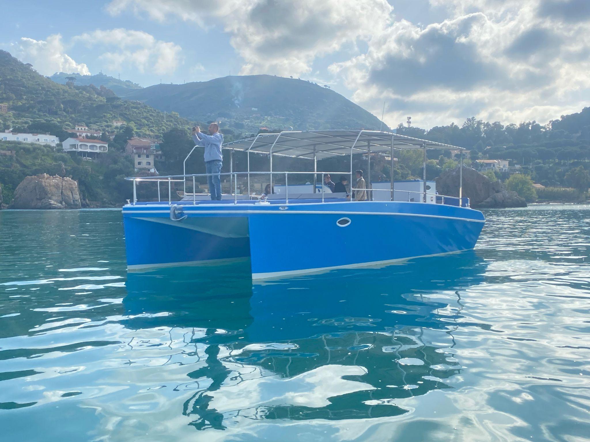 Cefalù coast to coast boat tour — catamaran on the Sicilian coast — image 8