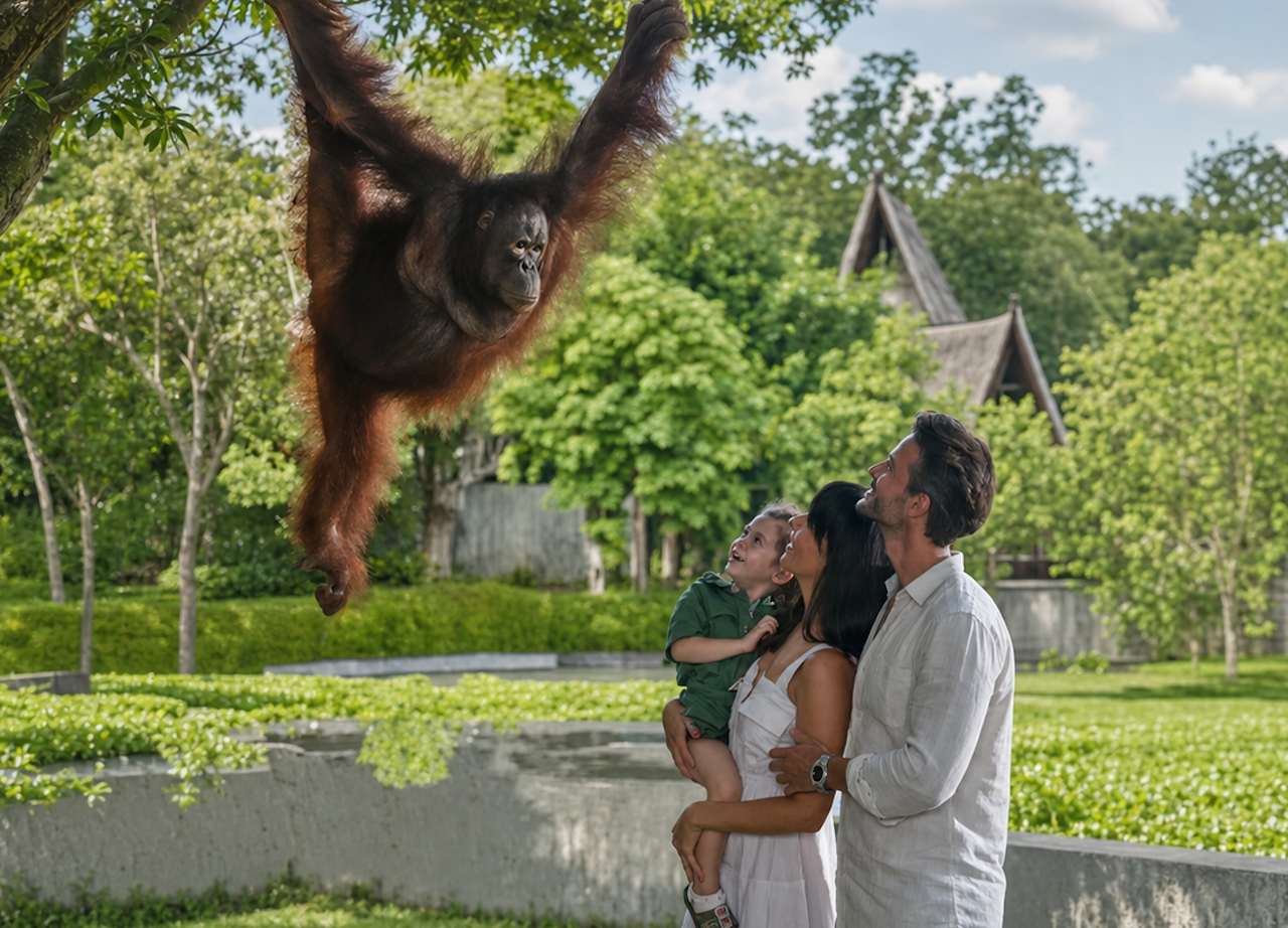 Bali Zoo Orangutan Breakfast & Flamingo Beach Club Day