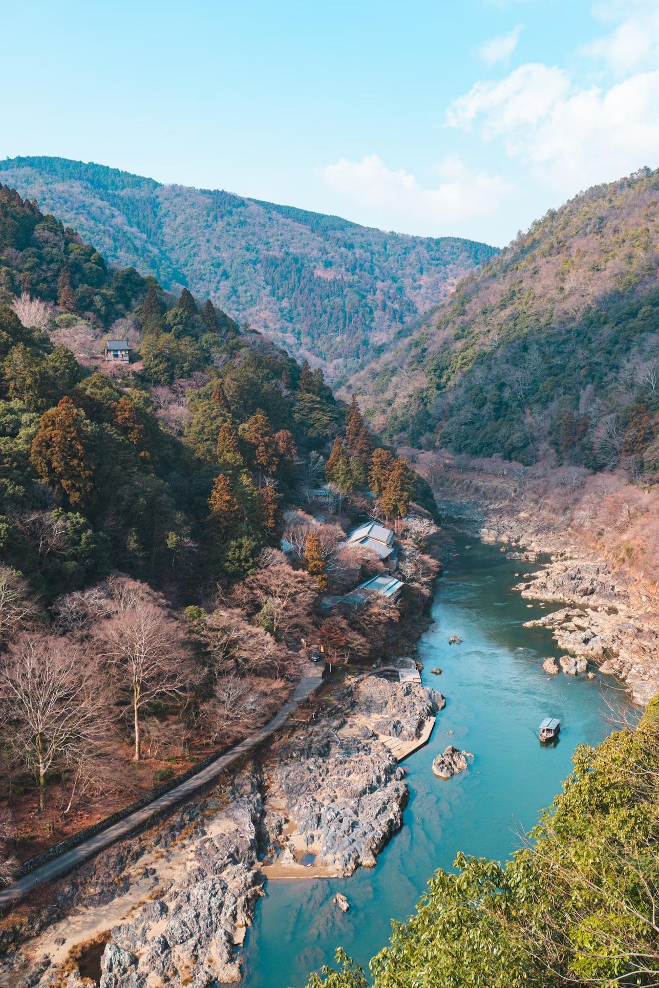Kyoto Arashiyama Day Tour: Scenic Train, River Boat & Onsen