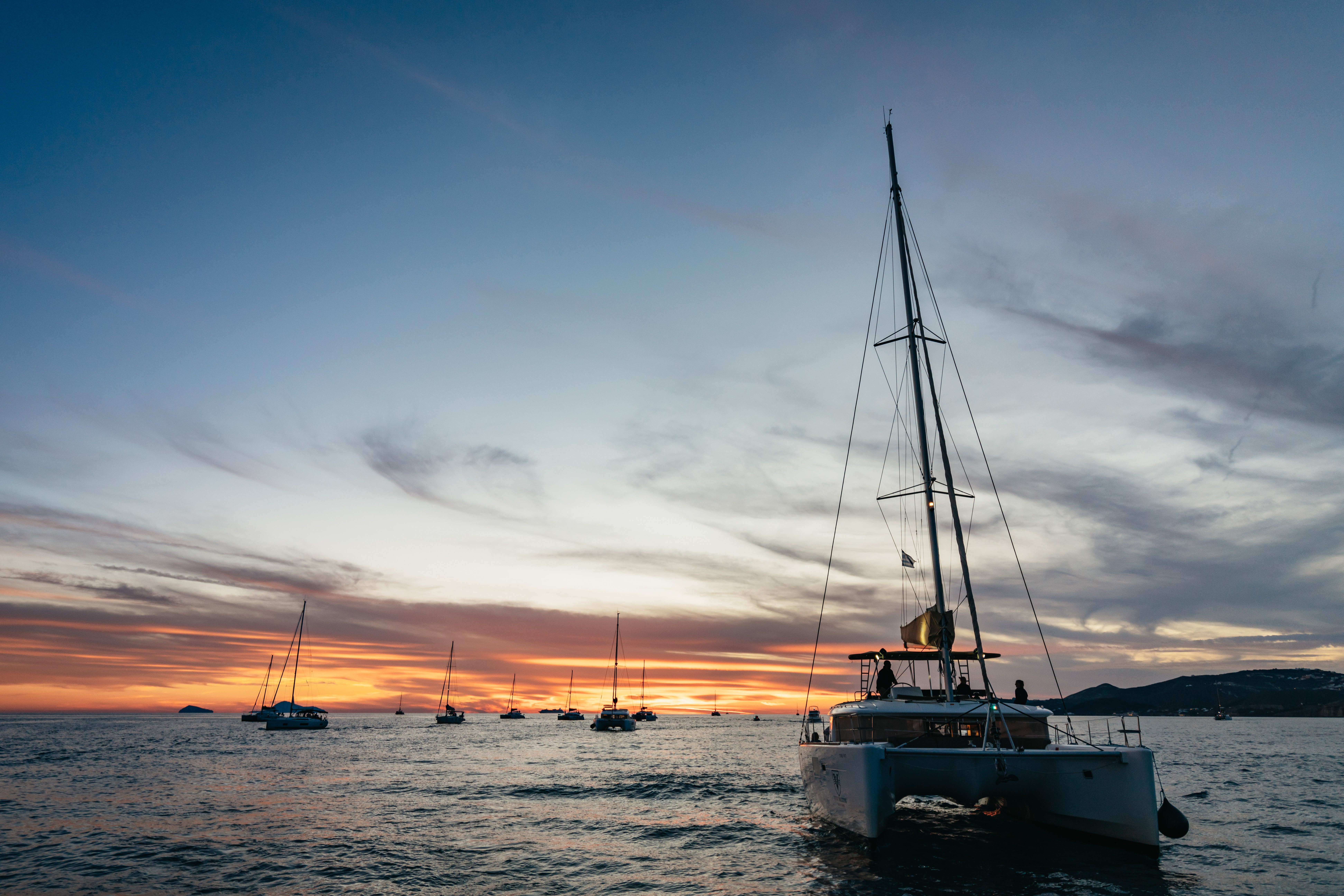 Santorini Luxury Catamaran Cruise with BBQ & Drinks