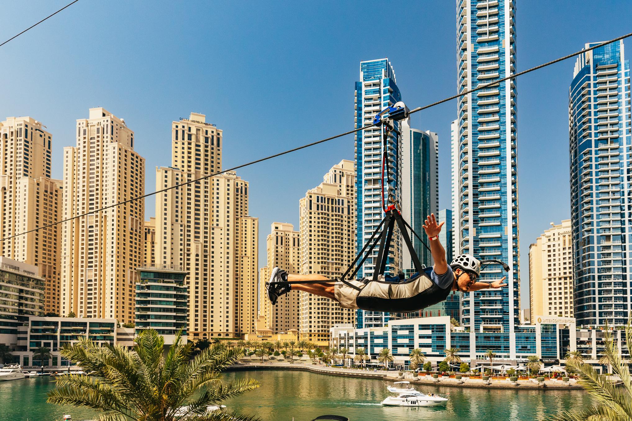 Dubai Marina Zipline: Superman Flight with Photos & Video