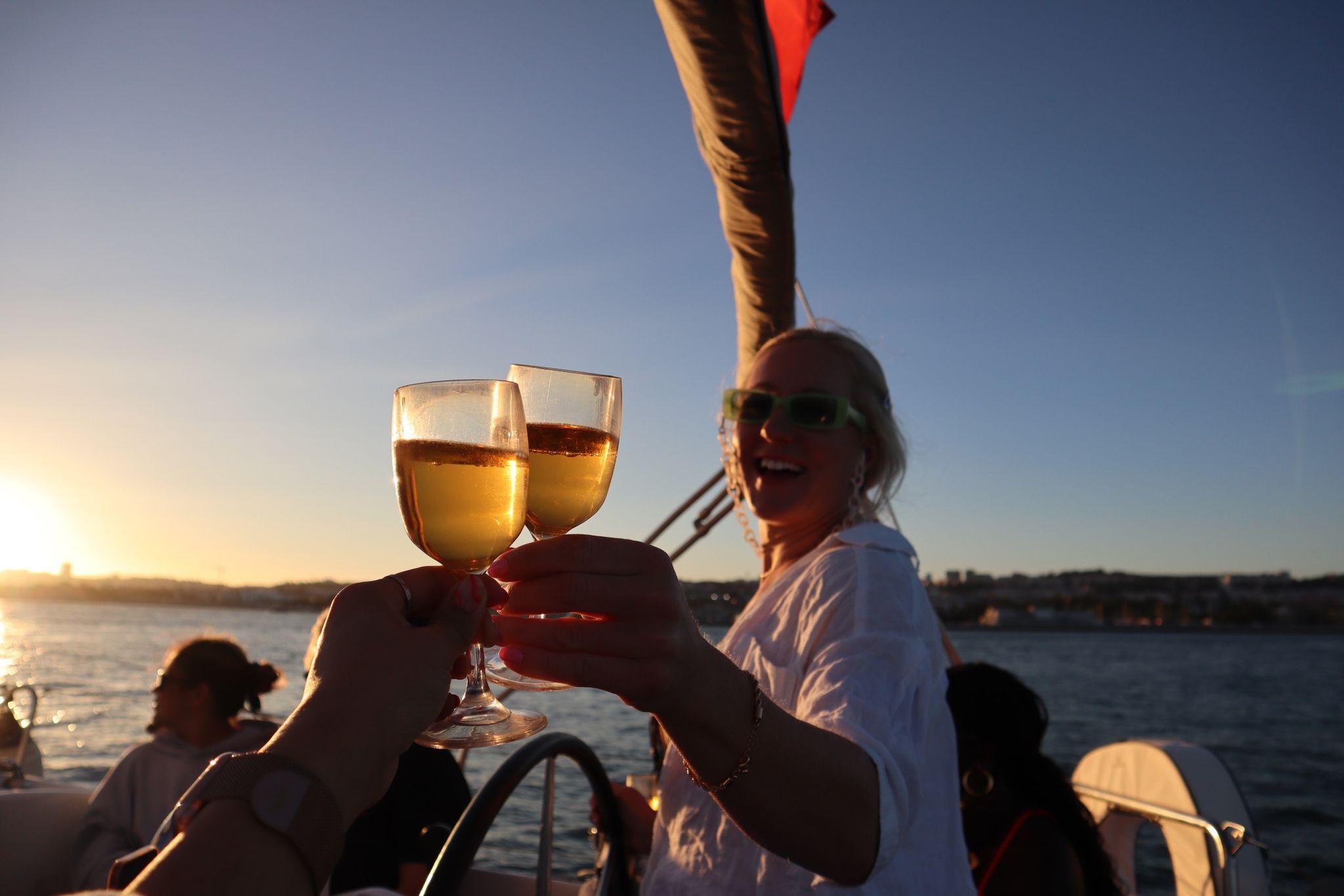 wine tour in Lisbon — Lisbon Sunset Sailing – Small Group (max 10) Wine & History - 2026 (Verified Reviews)