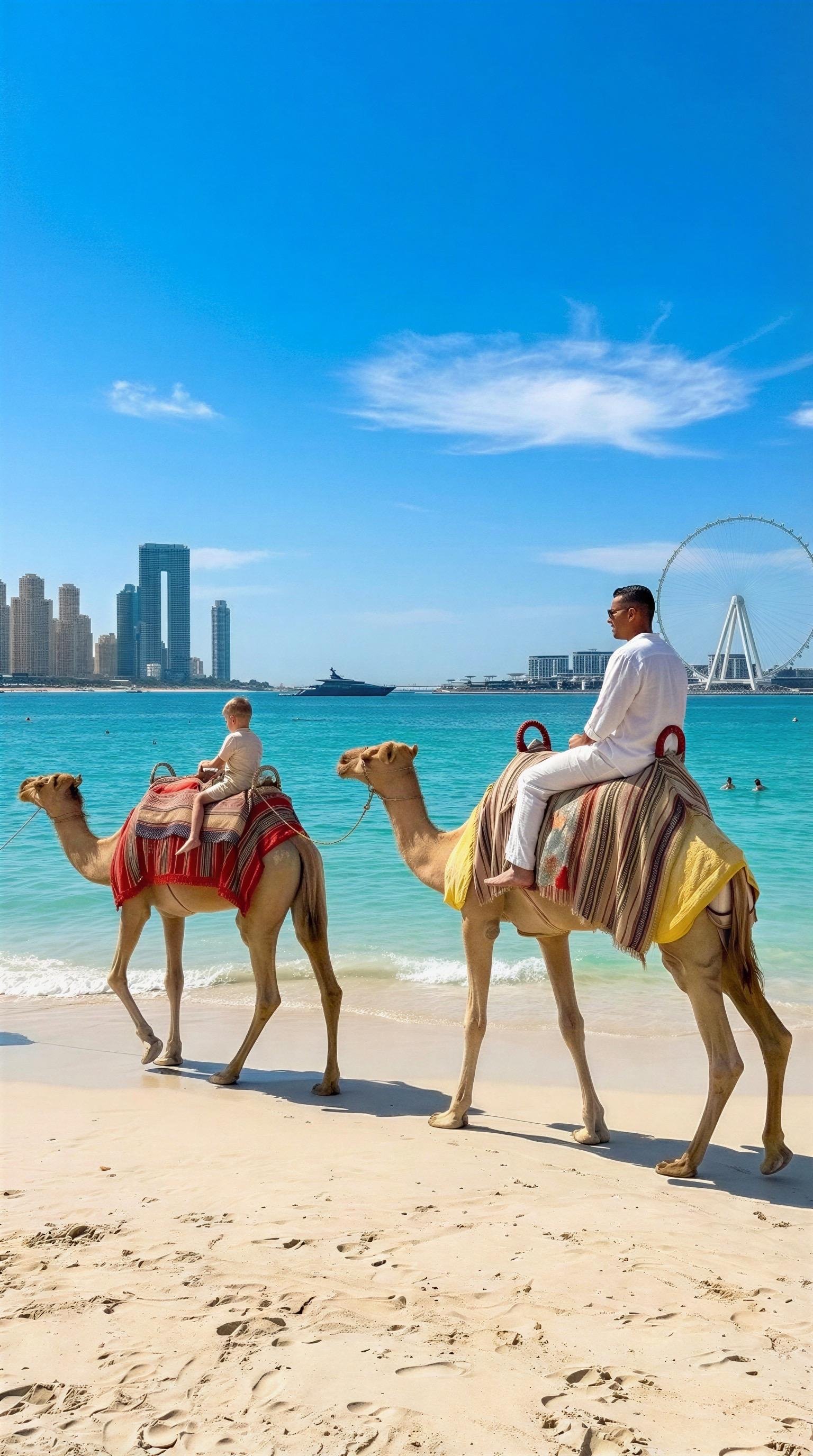 JBR Beach Camel Ride with Dubai Skyline Views