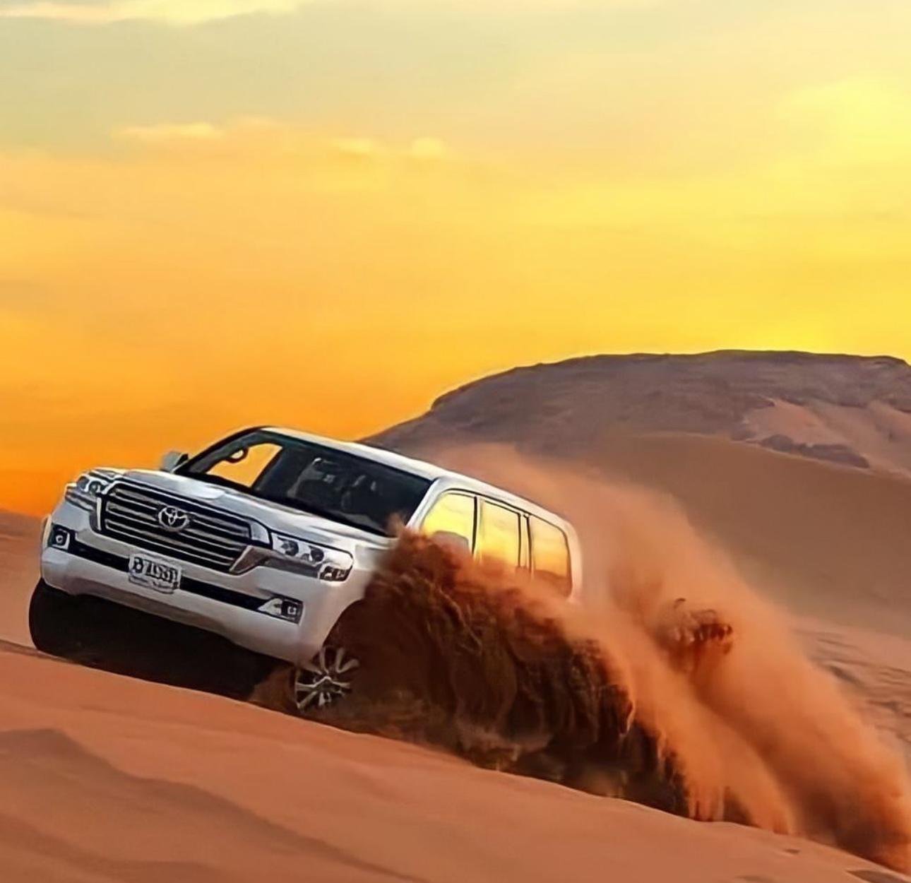 Doha Desert Safari: Sunset Dune Bashing, Camel Ride & Sandboarding