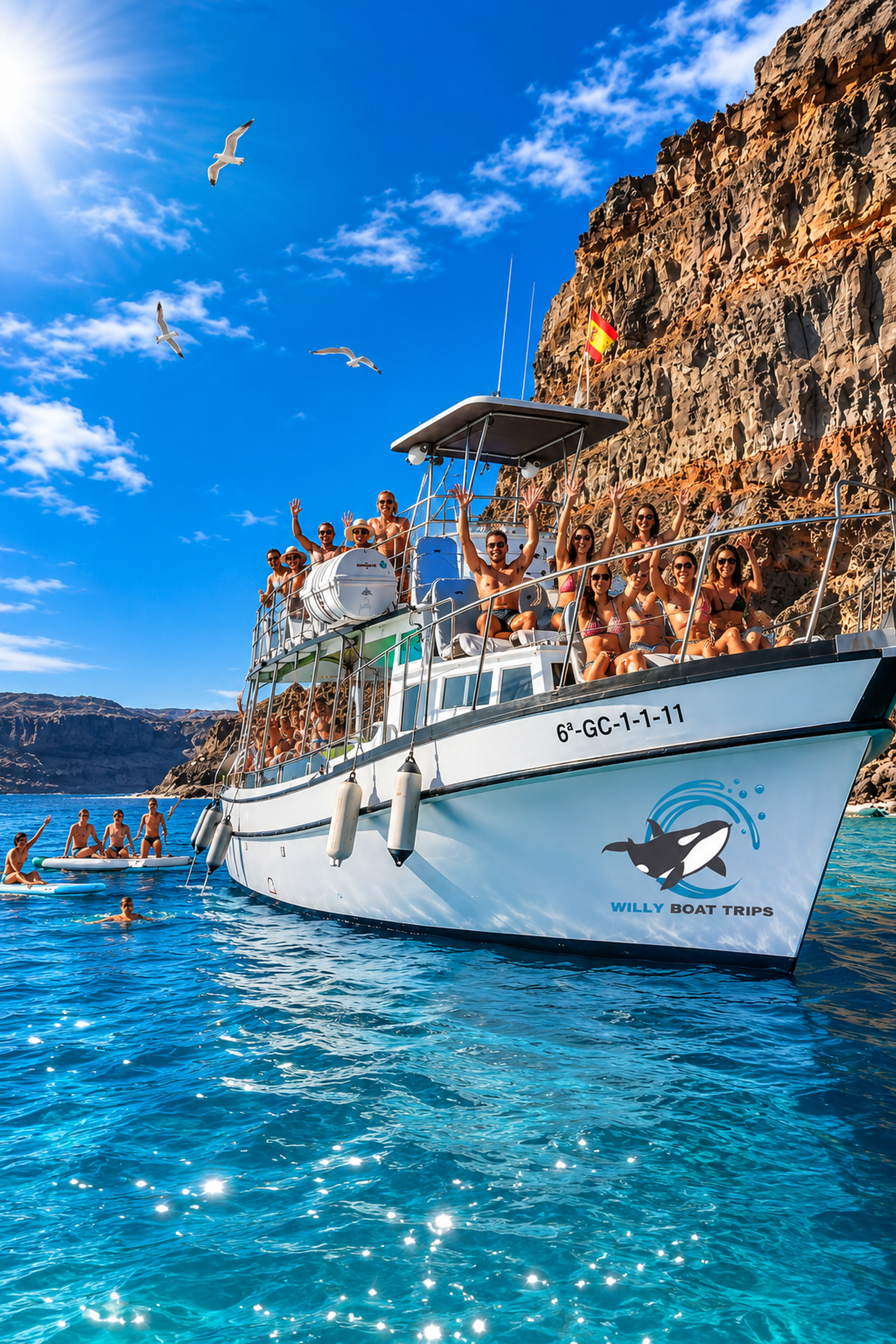 Gran Canaria Coastal Boat Tour: Tapas, Drinks & Water Sports