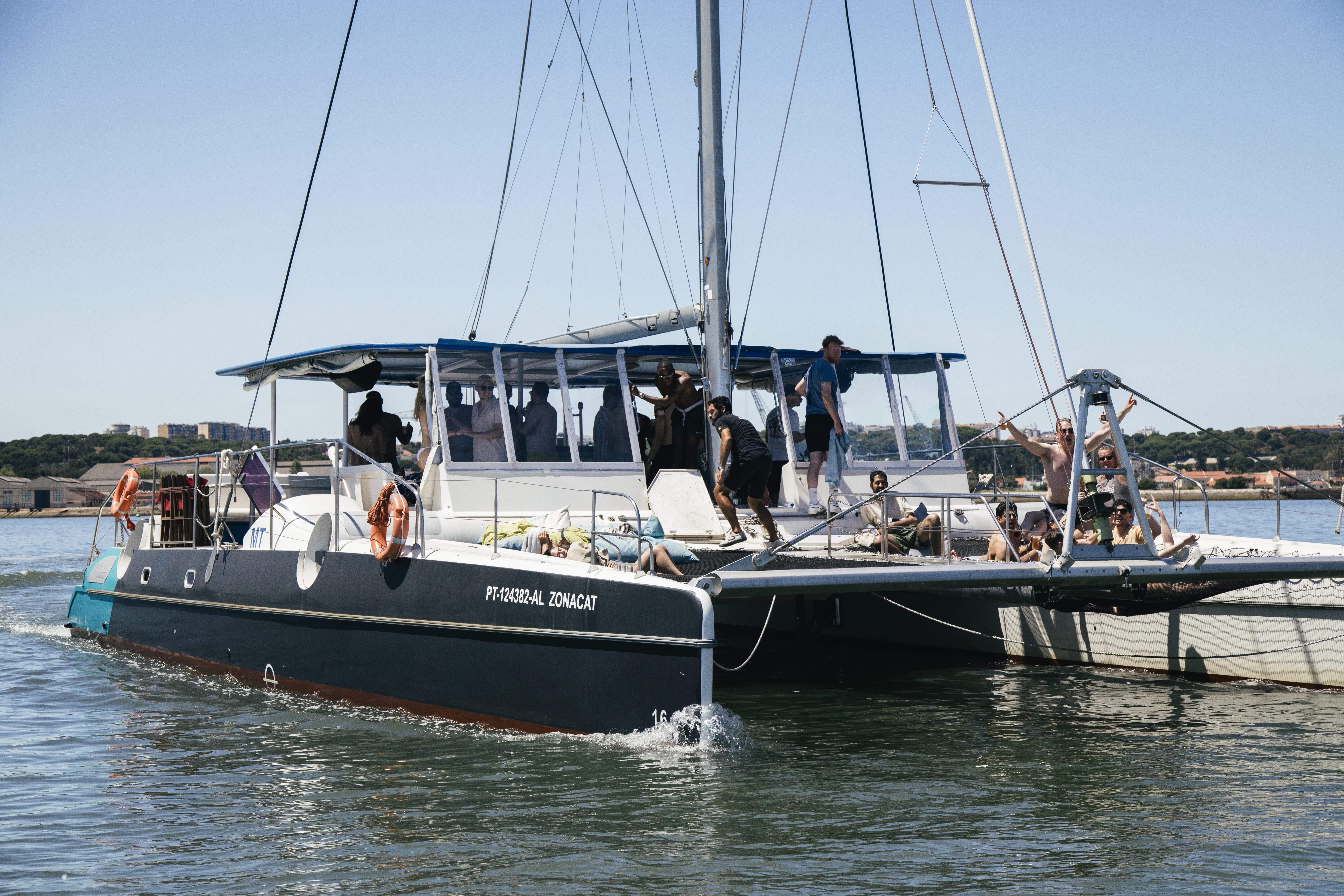 Lisbon Boat Party: Open Bar, Music & Swim Stop