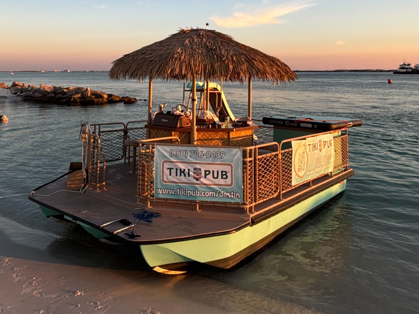 Tiki Pub Floating Sunset Cruise at Crab Island
