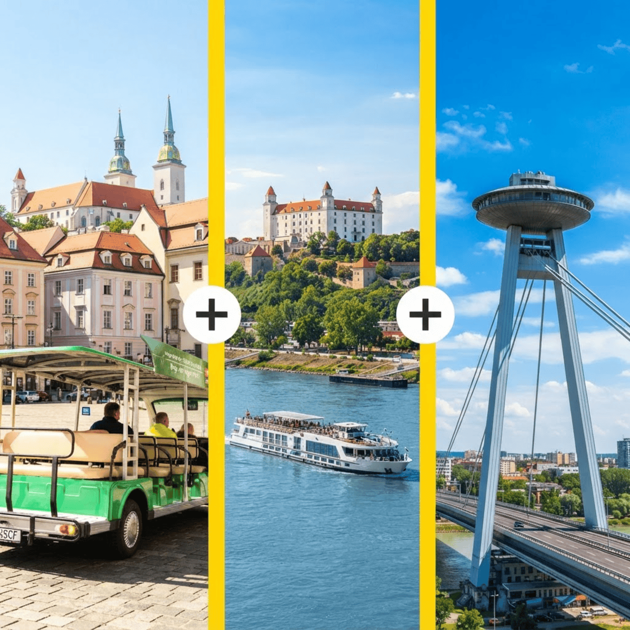 Bratislava Electric Hop-On Hop-Off Bus with Optional Cruise & UFO Tower