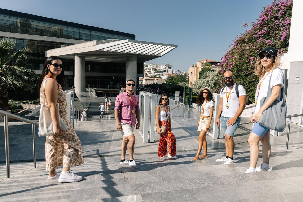 Acropolis Museum interior with ancient Greek sculpture on a guided museum tour