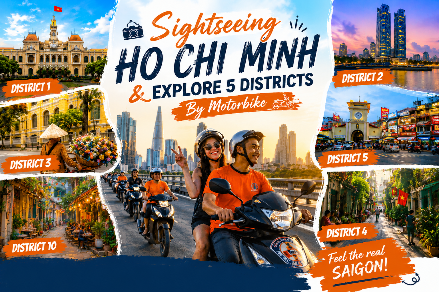 Ho Chi Minh City Motorbike Tour Through 5 Districts