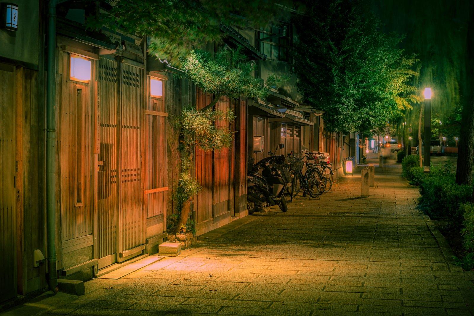 Gion Corner Kyoto - evening streets and teahouse district around the theatre — image 24
