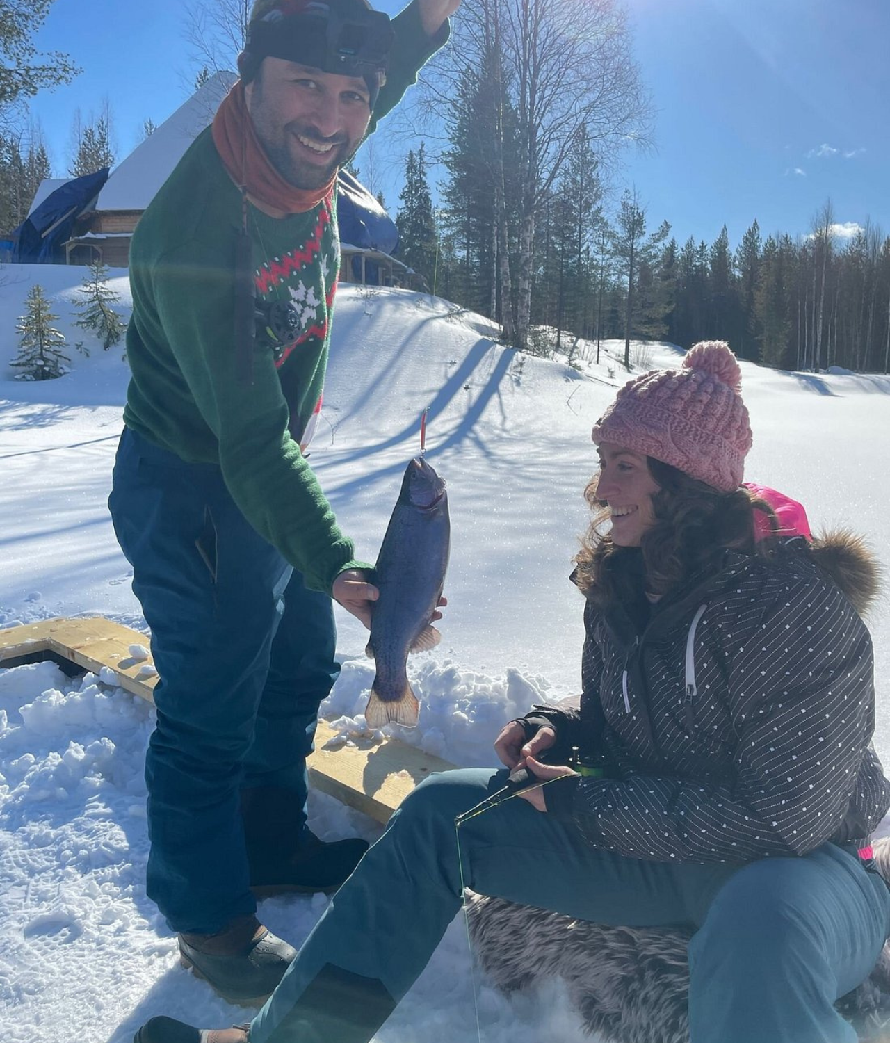 Lapland Ice Fishing Adventure with Warm Salmon Soup